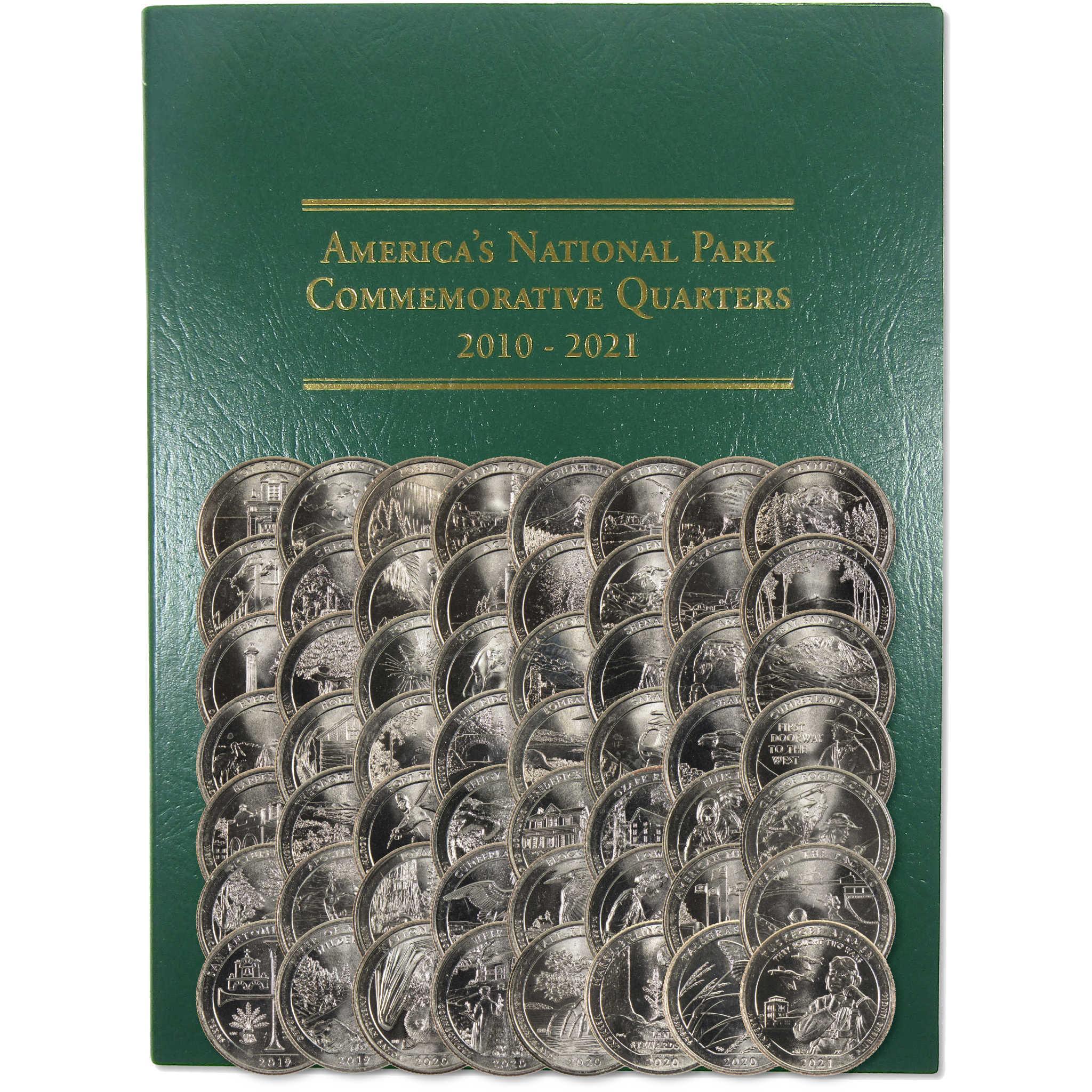 2010-2021 National Park Quarter 56 Coin Set Uncirculated with Folder