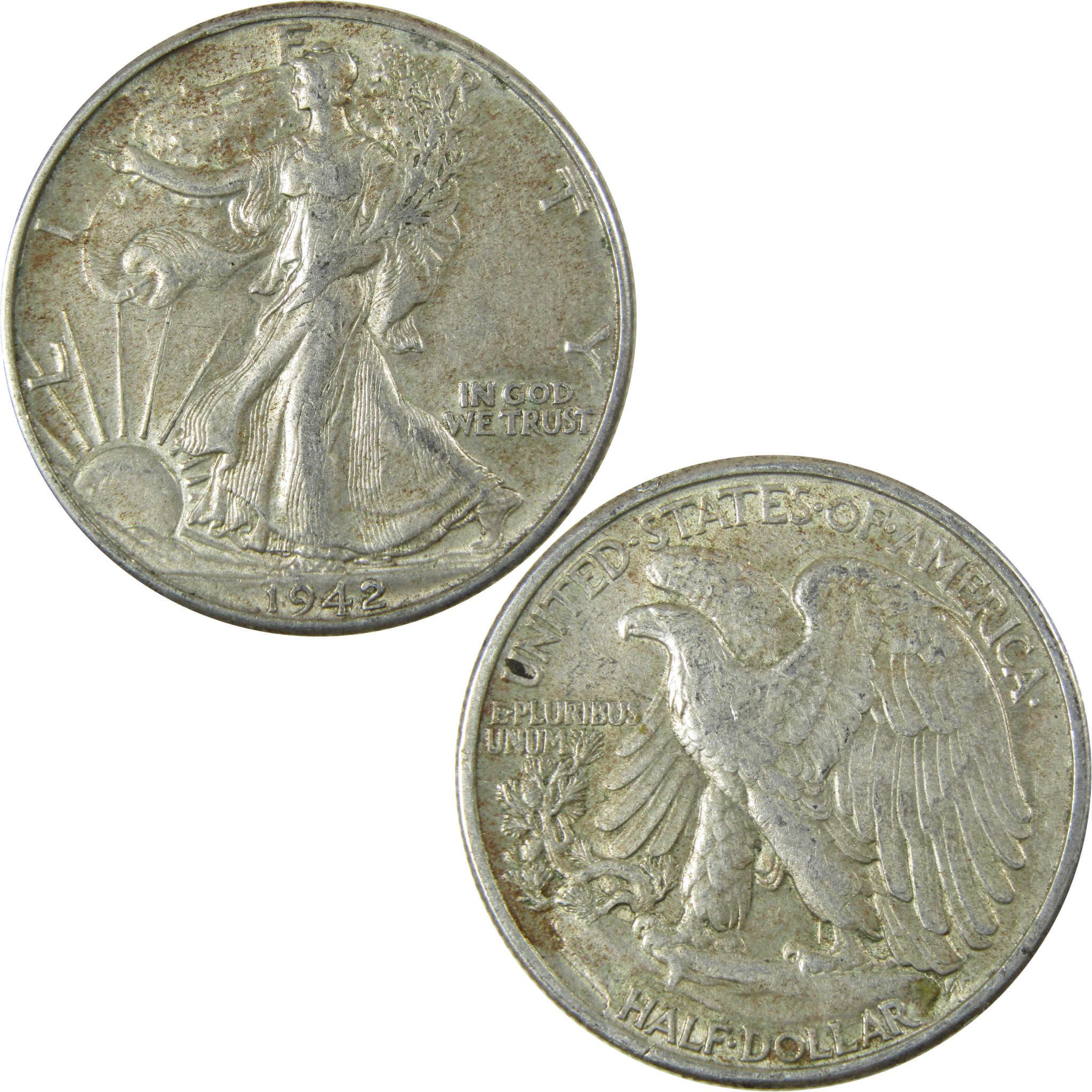 1942 Liberty Walking Silver 50cAU About Uncirculated SKU:CP535