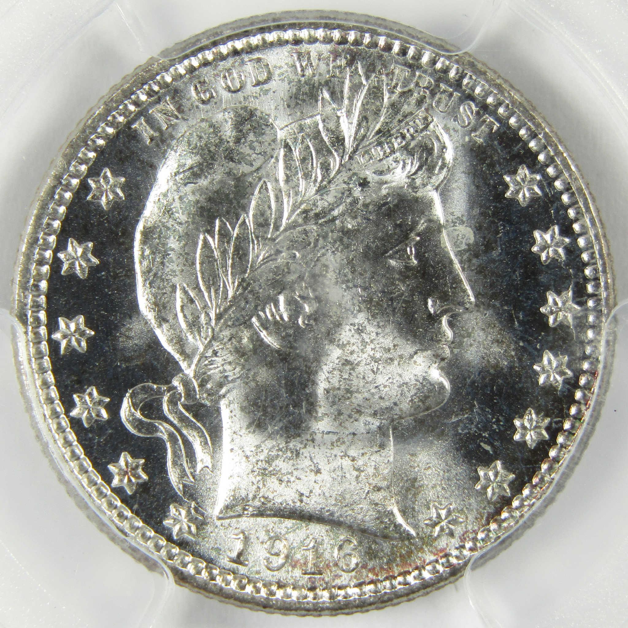 1916 D Barber Silver Quarter MS 66 PCGS CAC Uncirculated 25c Coin