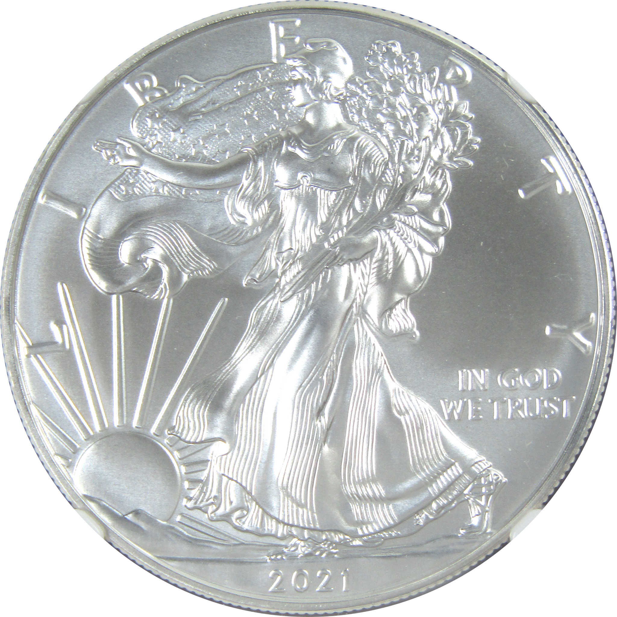 2021 Type 1 American Silver Eagle MS 70 NGC Bullion Uncirculated