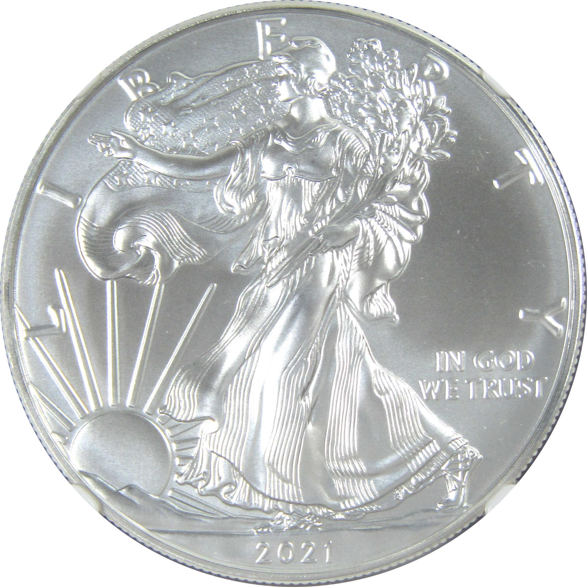 2021 Type 1 American Silver Eagle MS 70 NGC Bullion Uncirculated