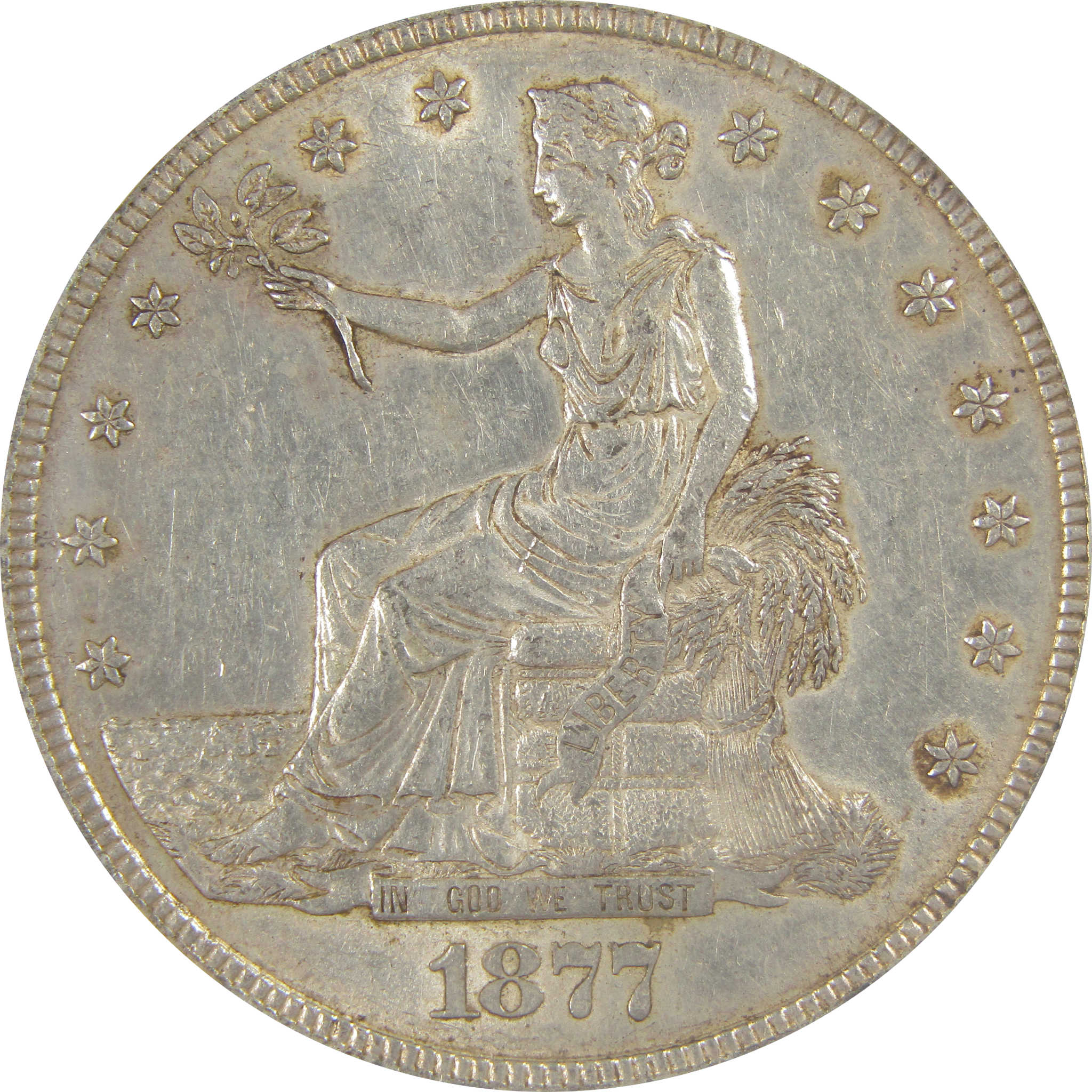 1877 S Trade Dollar AU 58 NGC Silver $1 Coin SKU:I22004
