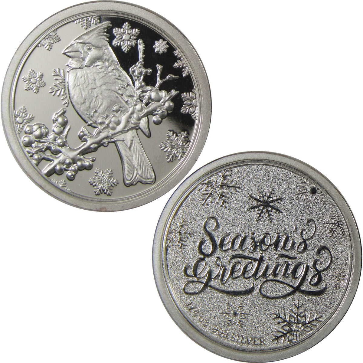 Season's Greeting Cardinal 1/4 oz .999 Silver Round Collectible