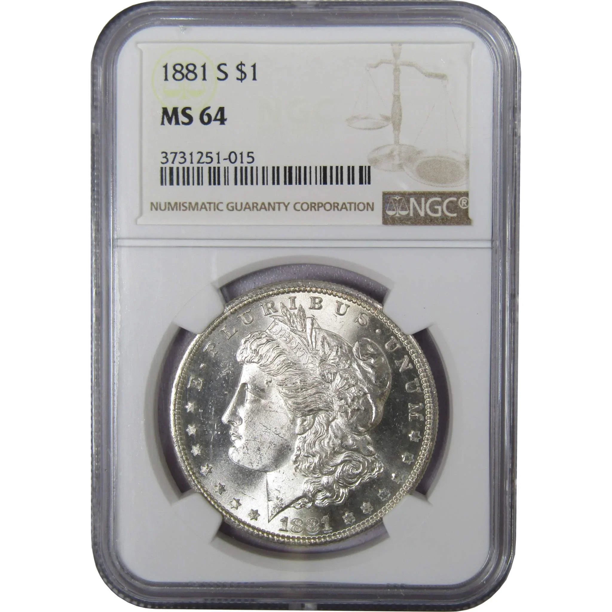 1881 S Morgan Dollar MS 64 NGC Silver Uncirculated $1 Coin