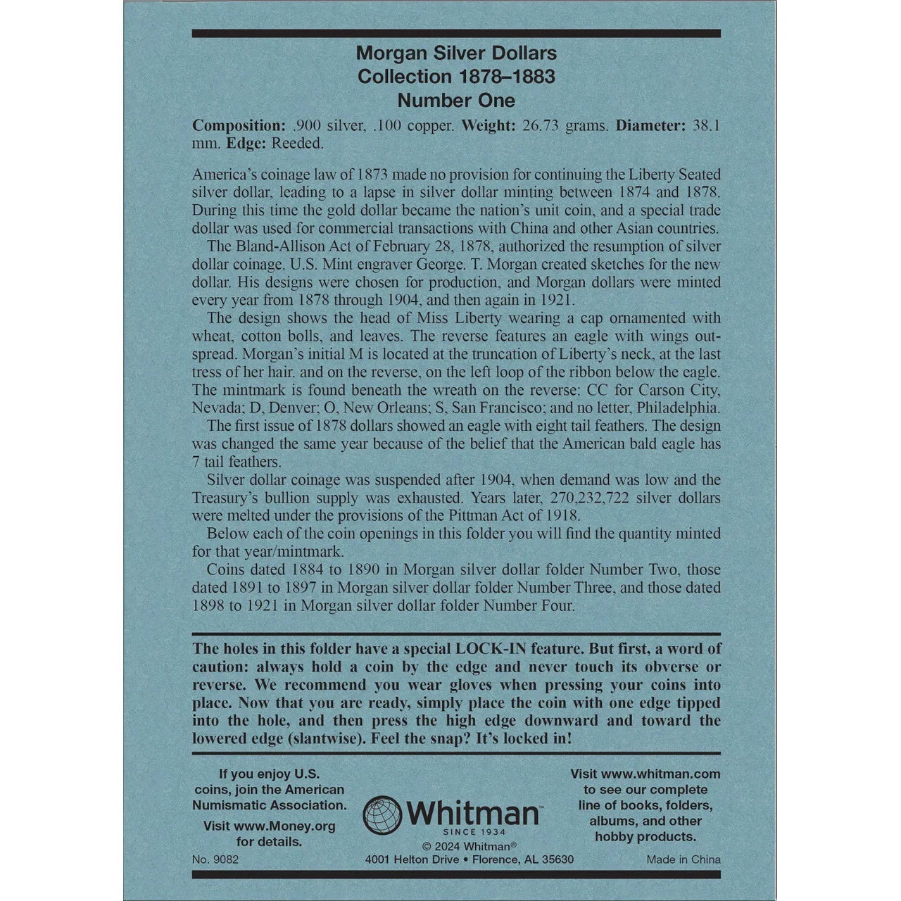Whitman Morgan Silver Dollar Coin Folder Collection #1 1878-1883