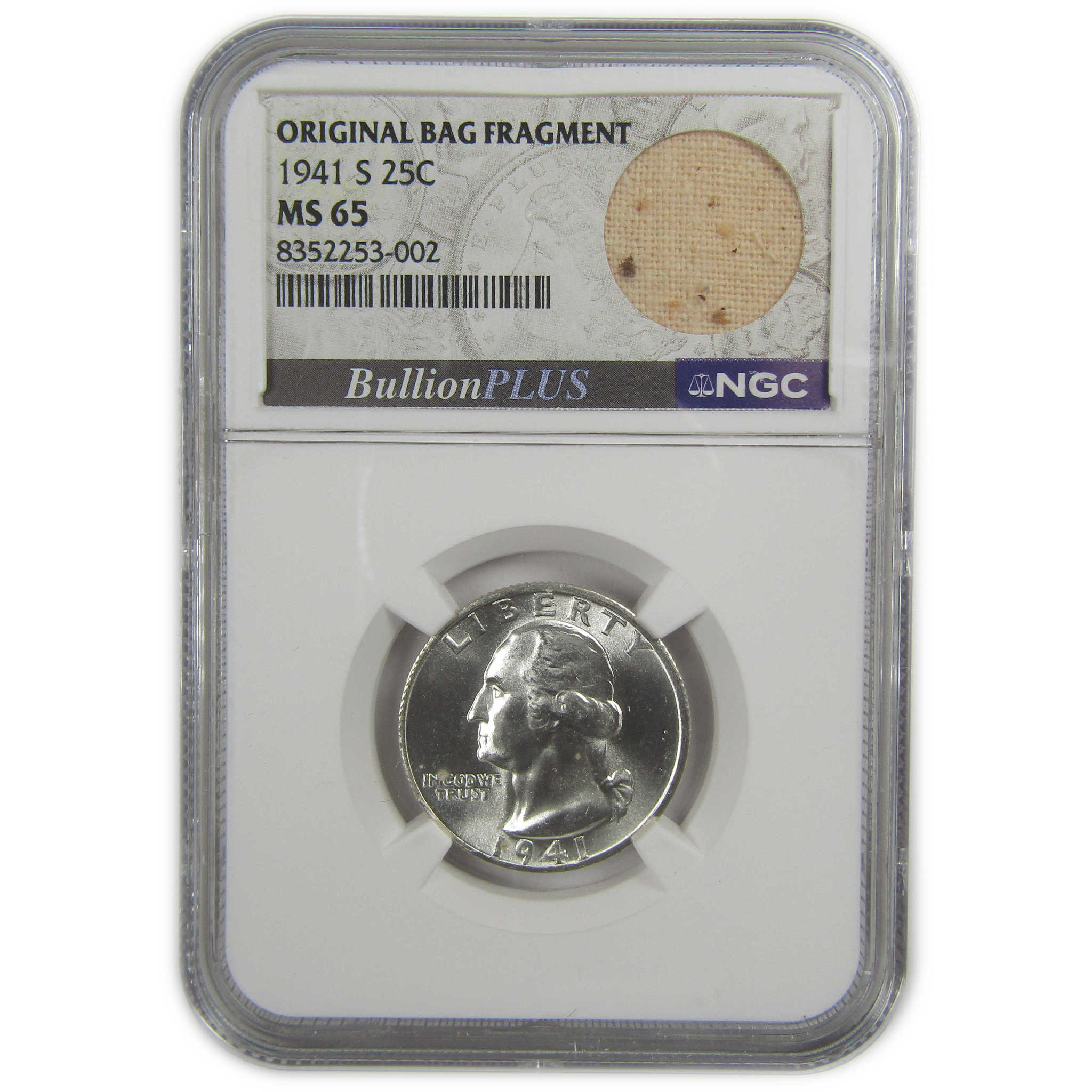 1941 S Washington Quarter MS 65 NGC Silver Bag Fragment SKU:I20612