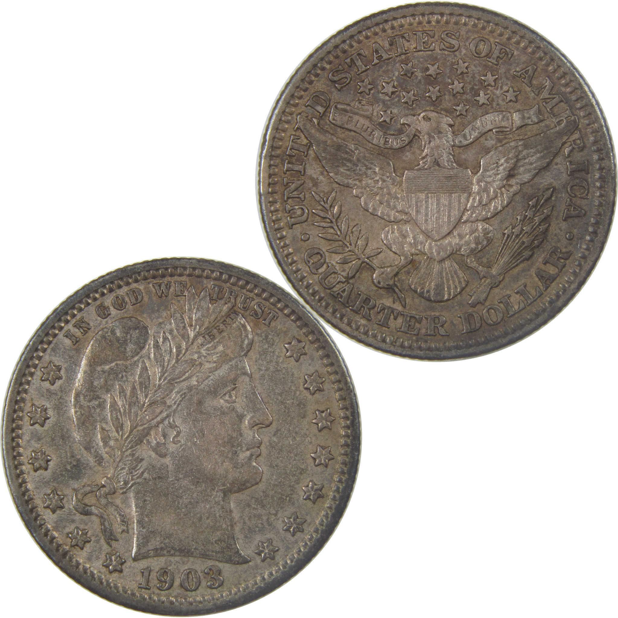 1903 Barber Silver Quarter XF EF Extremely Fine 25c Coin Collectible