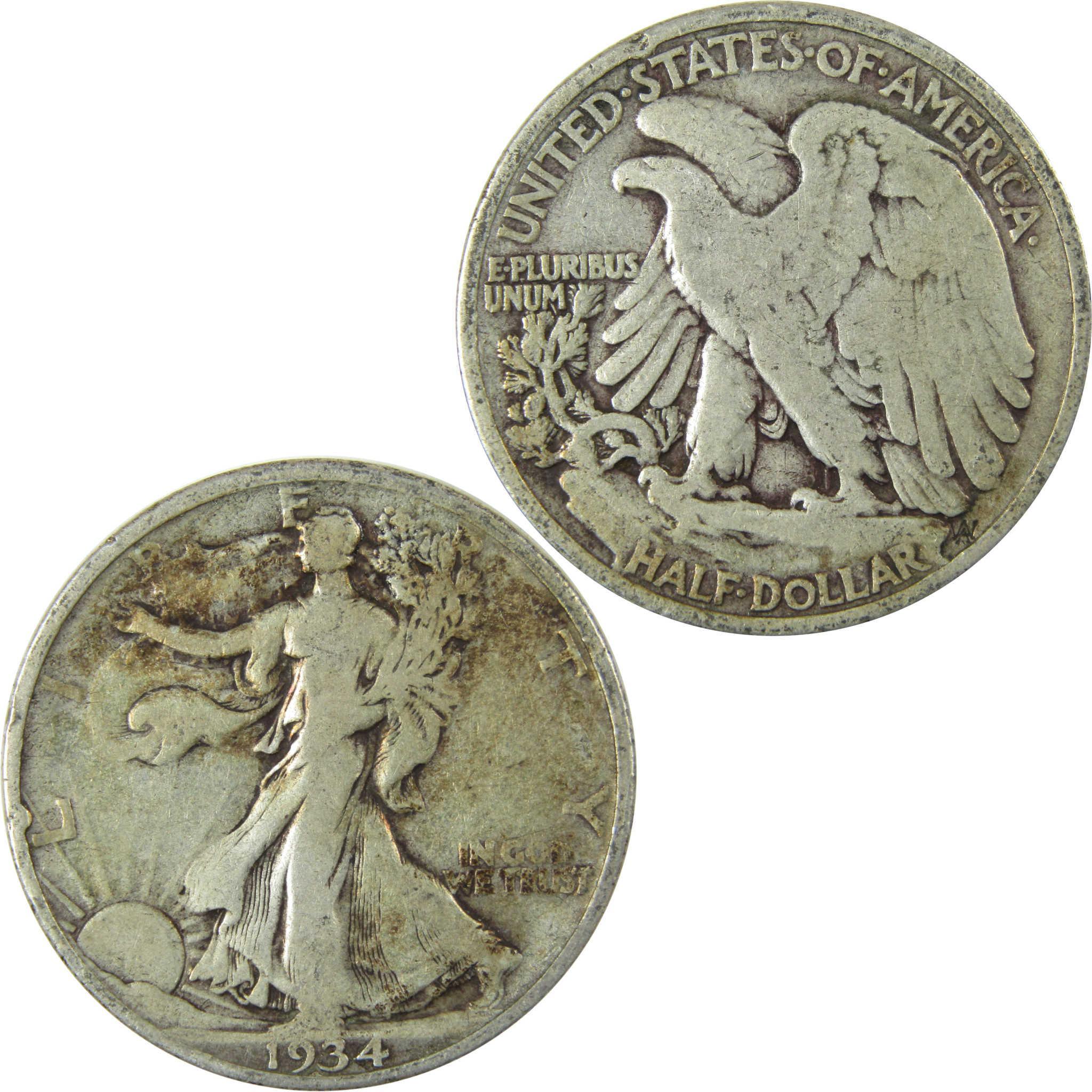 1934 Liberty Walking Silver Half Dollar VG Very Good SKU:CP507
