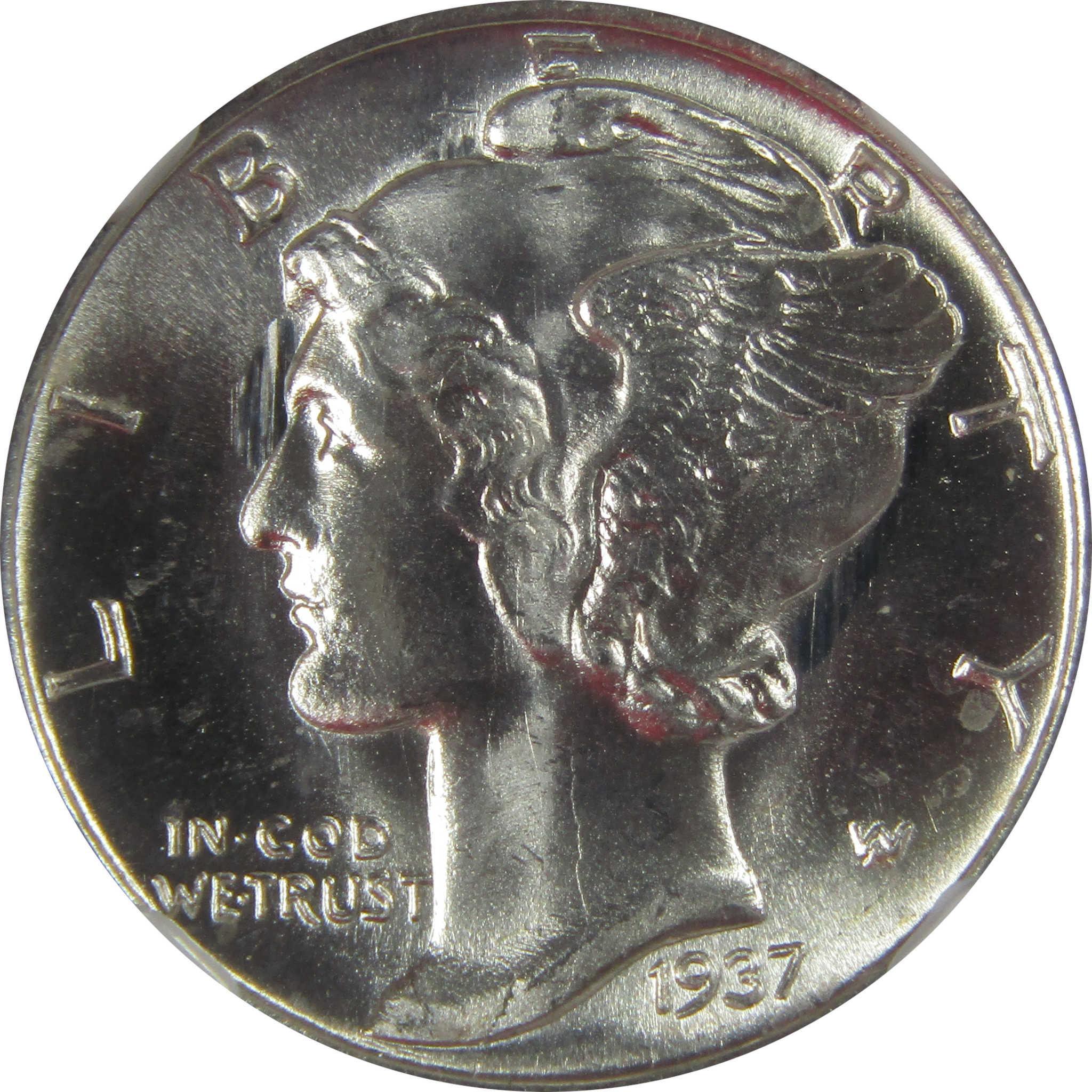 1937 S Mercury Dime MS 66 FB NGC Silver Uncirculated SKU:I23199