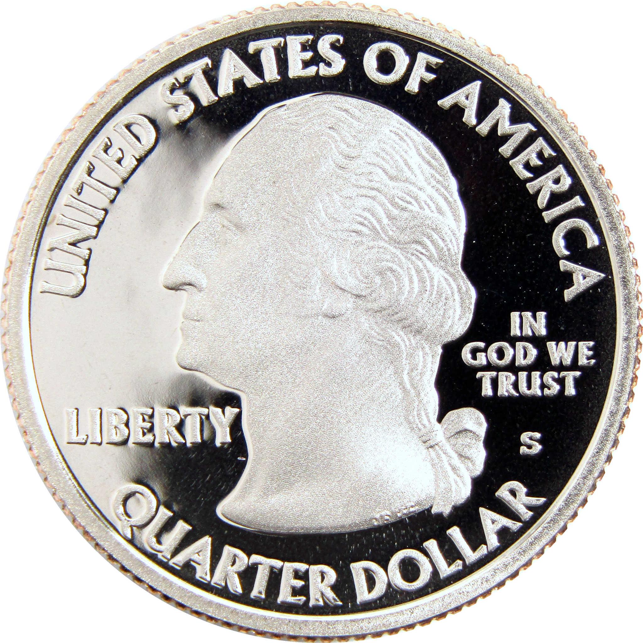 Proof United States quarter dollar coin with Liberty portrait, collectible currency