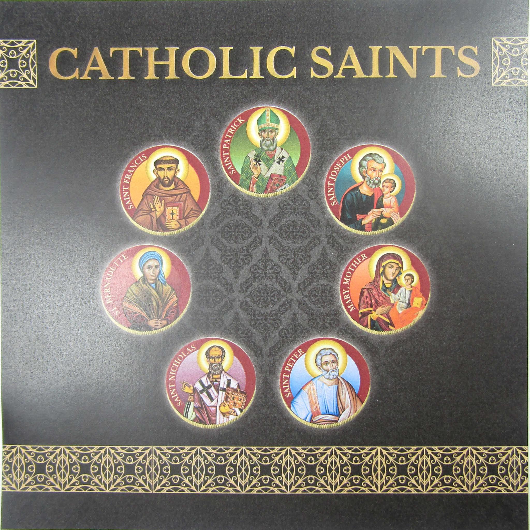 Catholic Saints Gold-Plated & Colorized Italy 200 Lire 7-Coin Set