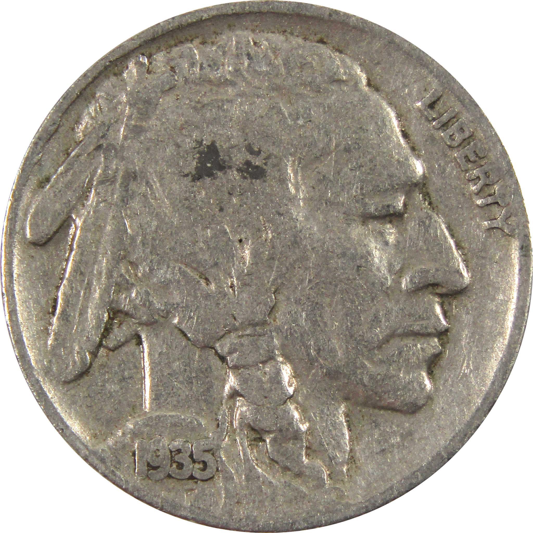 1935 Indian Head Buffalo Nickel AG About Good 5c Coin