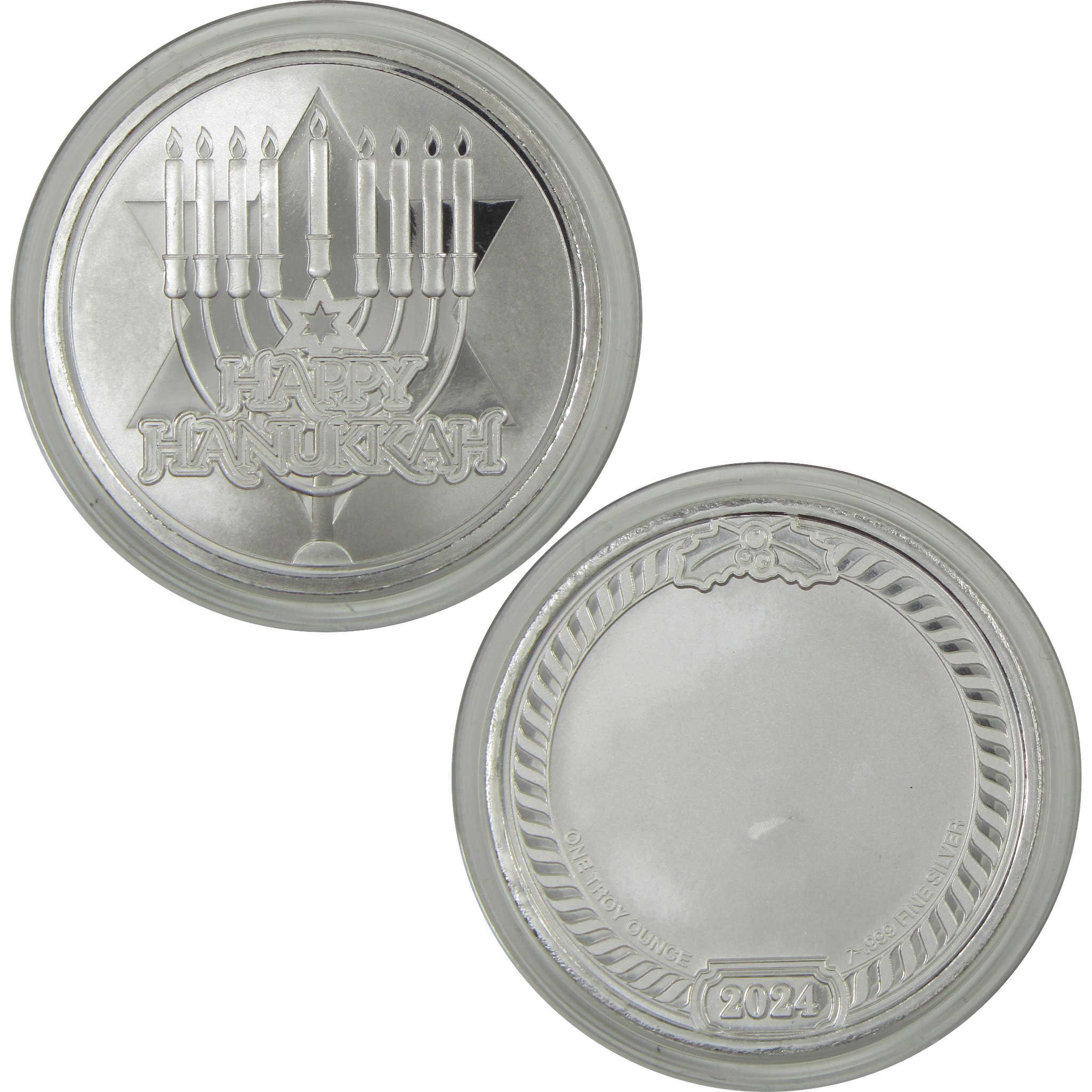 2024 Happy Hanukkah 1 oz .999 Silver Round Collectible