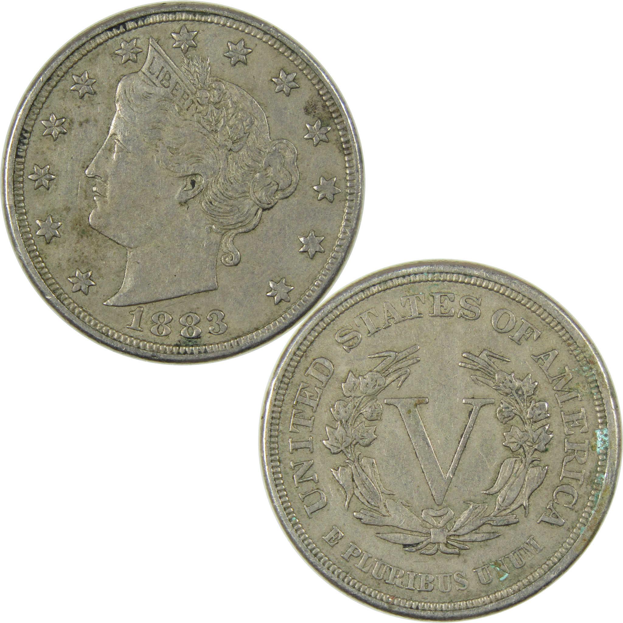 1883 No Cents Liberty Head V Nickel VF Very Fine 5c Coin SKU:I27240