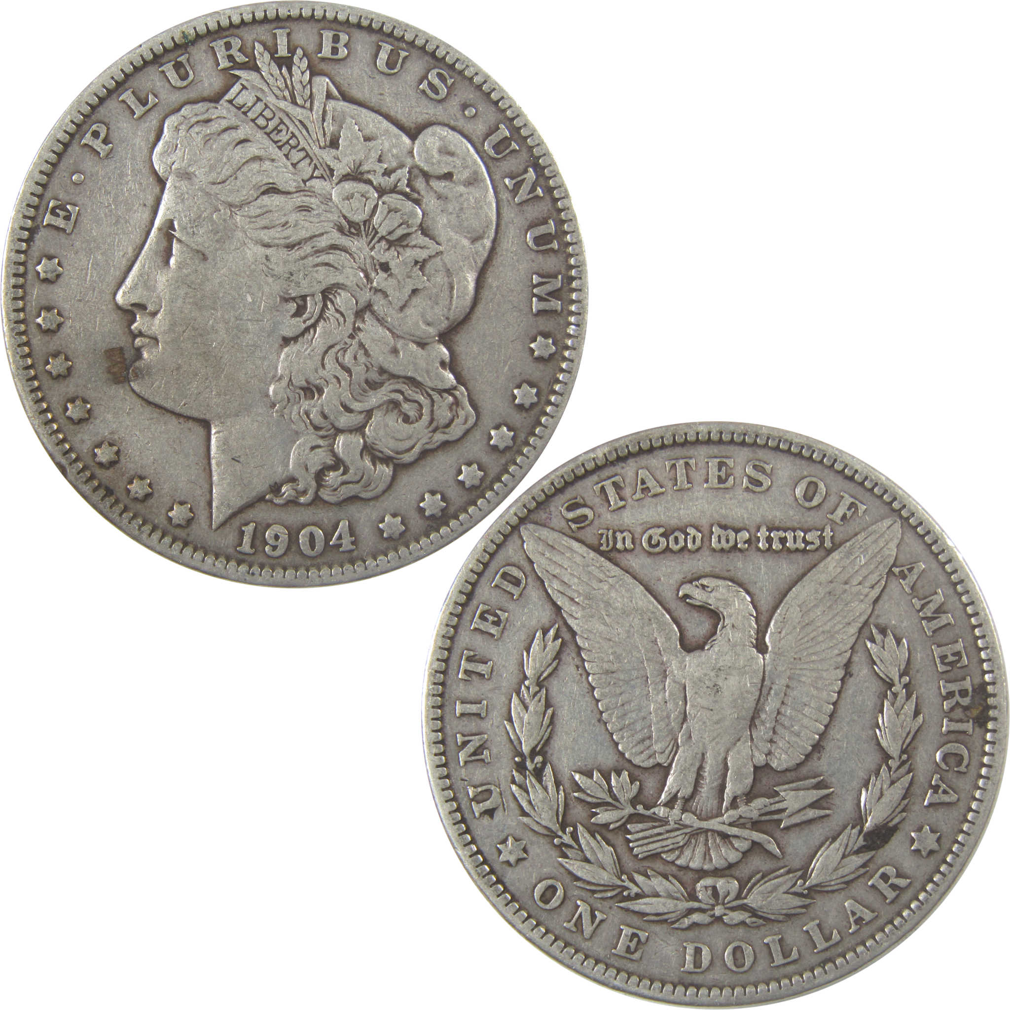 1904 Morgan Silver Dollar VF Very Fine $1 Coin Collectible SKU:I24311