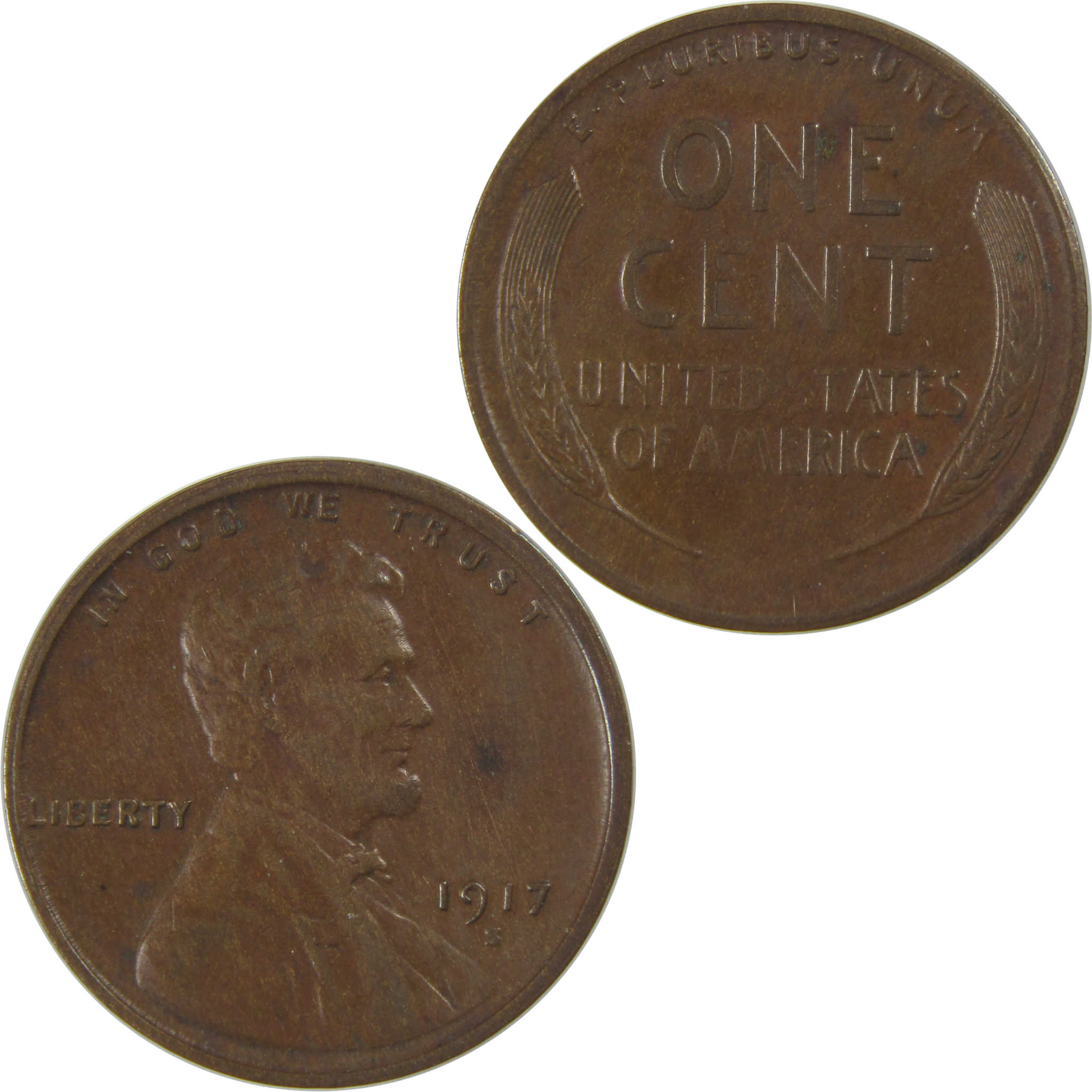 1917 S Lincoln Wheat Cent XF EF Extremely Fine Penny SKU:I23751