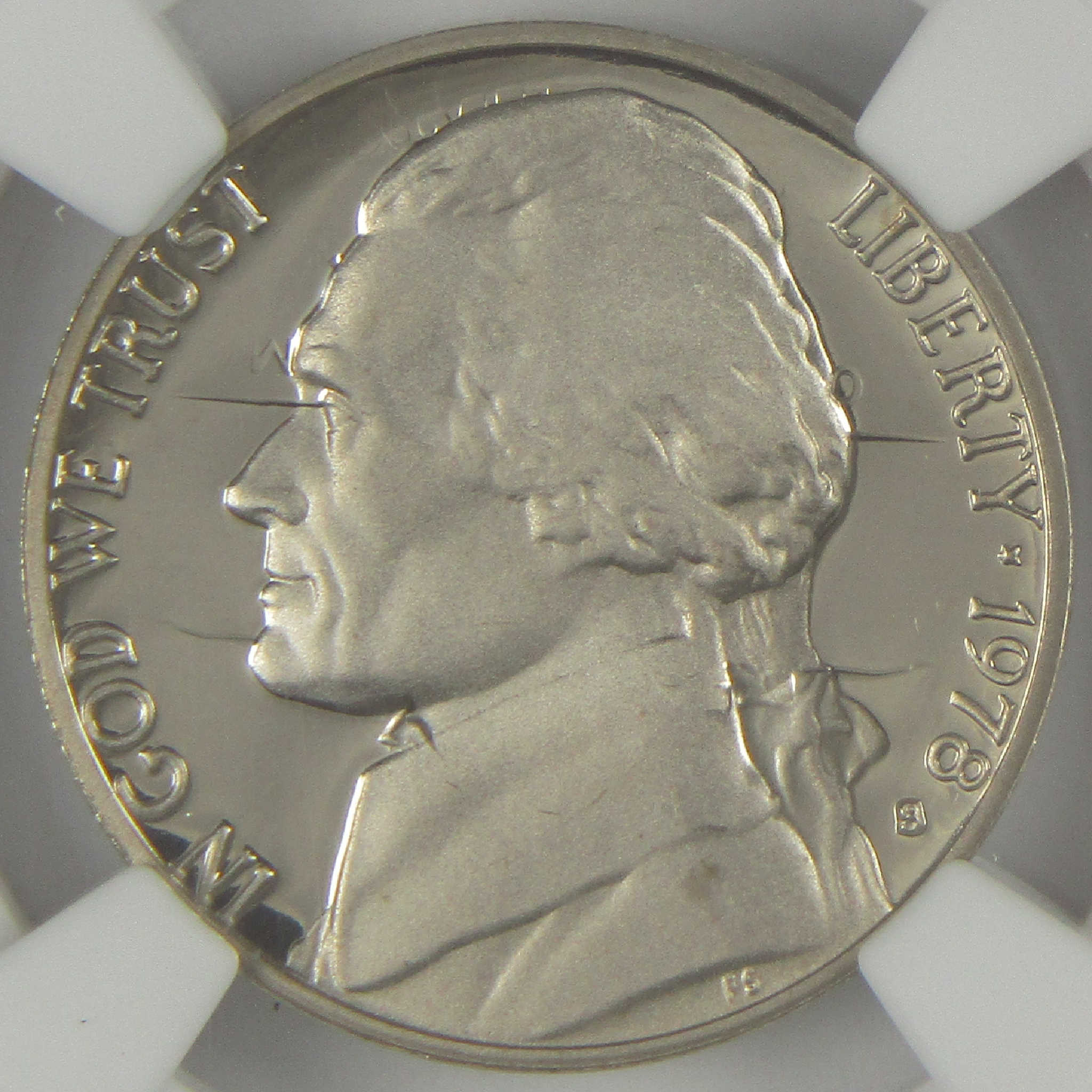 1978 S Jefferson Nickel PF 68 UC NGC Proof Clashed Dies Mint Error