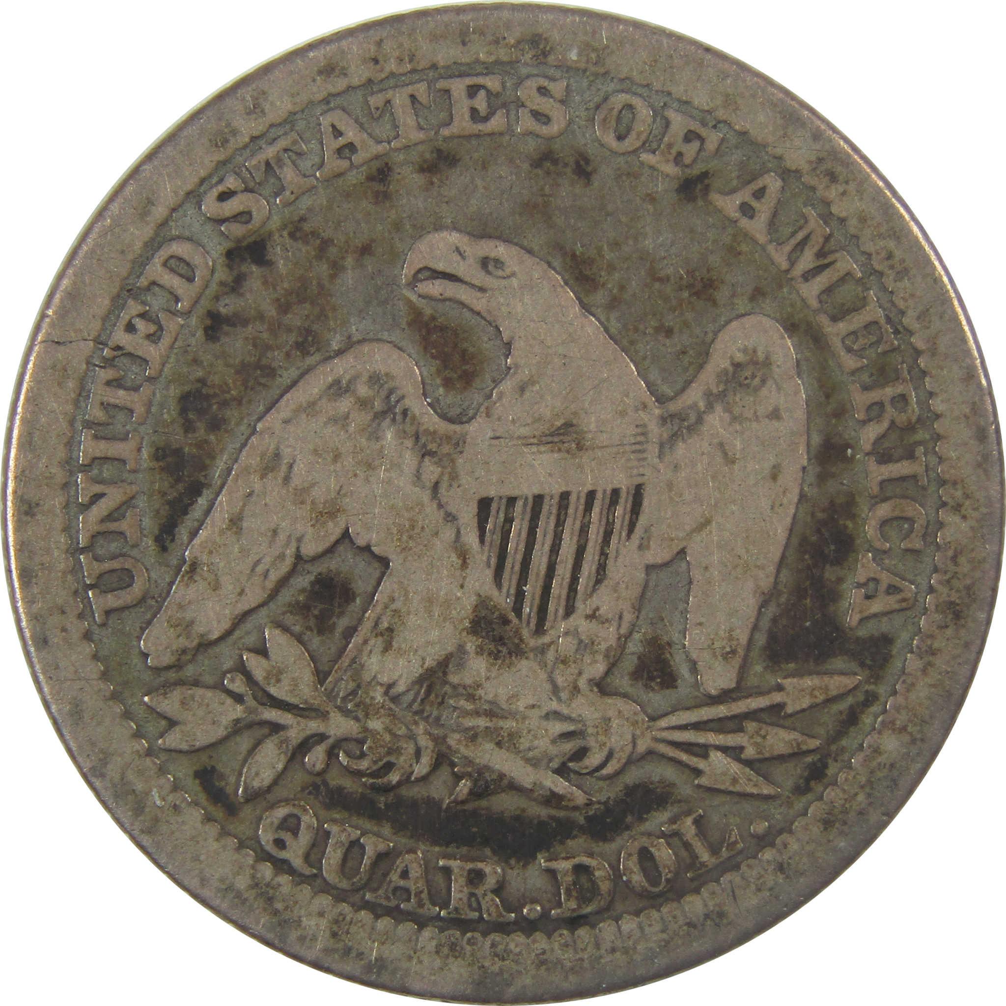 1854 Seated Liberty Silver Quarter F Fine 25c Coin SKU:I24570