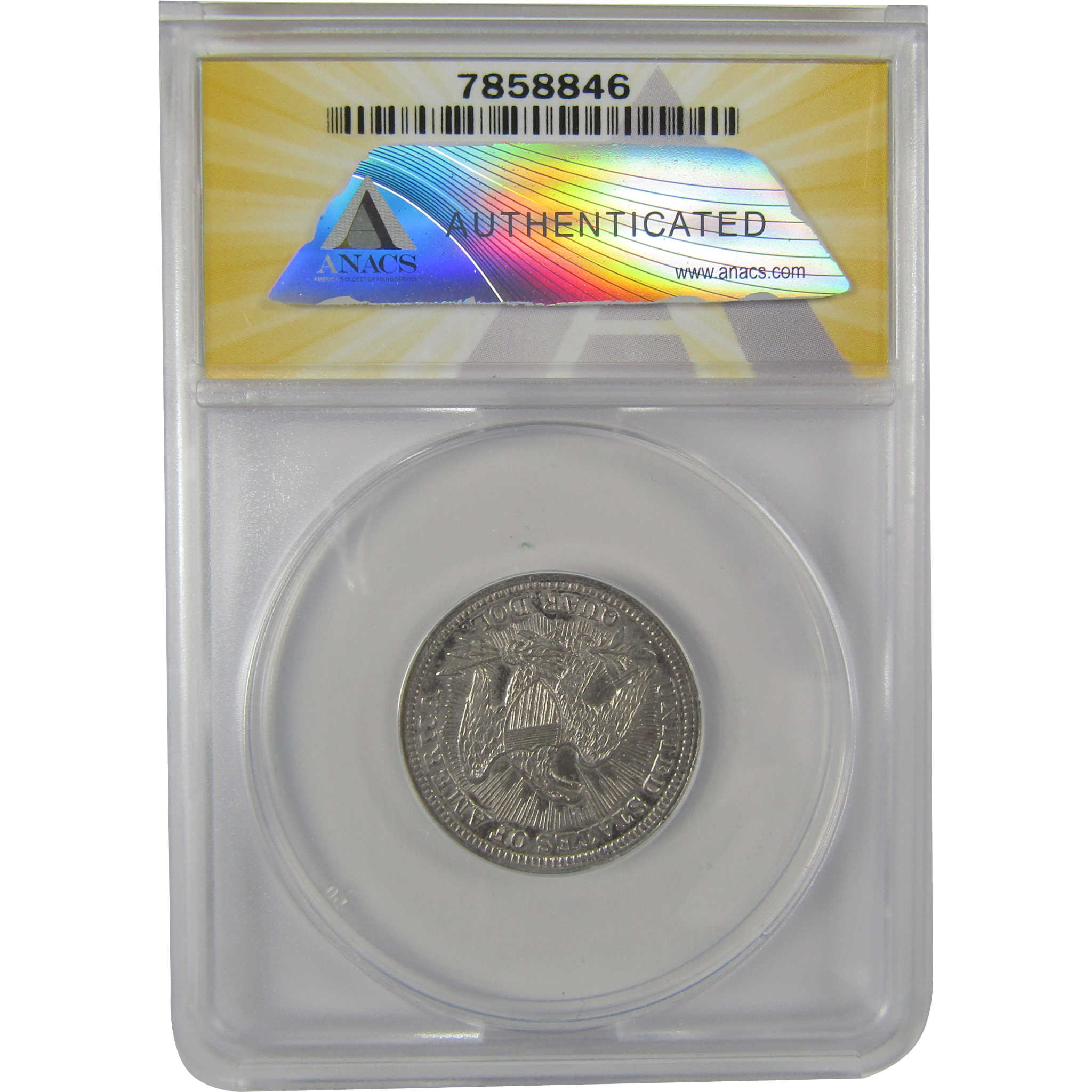 1853 Arrows Rays Seated Liberty Quarter AU 50 Details ANACS SKU:I20129