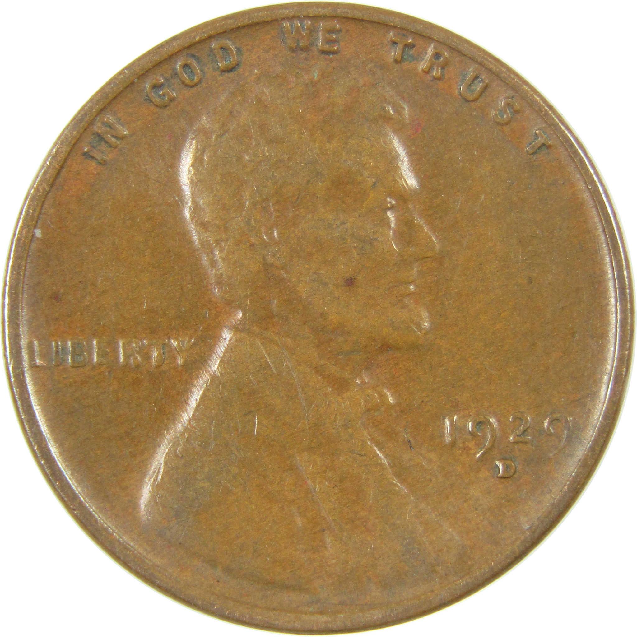 1929 D Lincoln Wheat Cent VF Very Fine Penny 1c Coin SKU:I27280