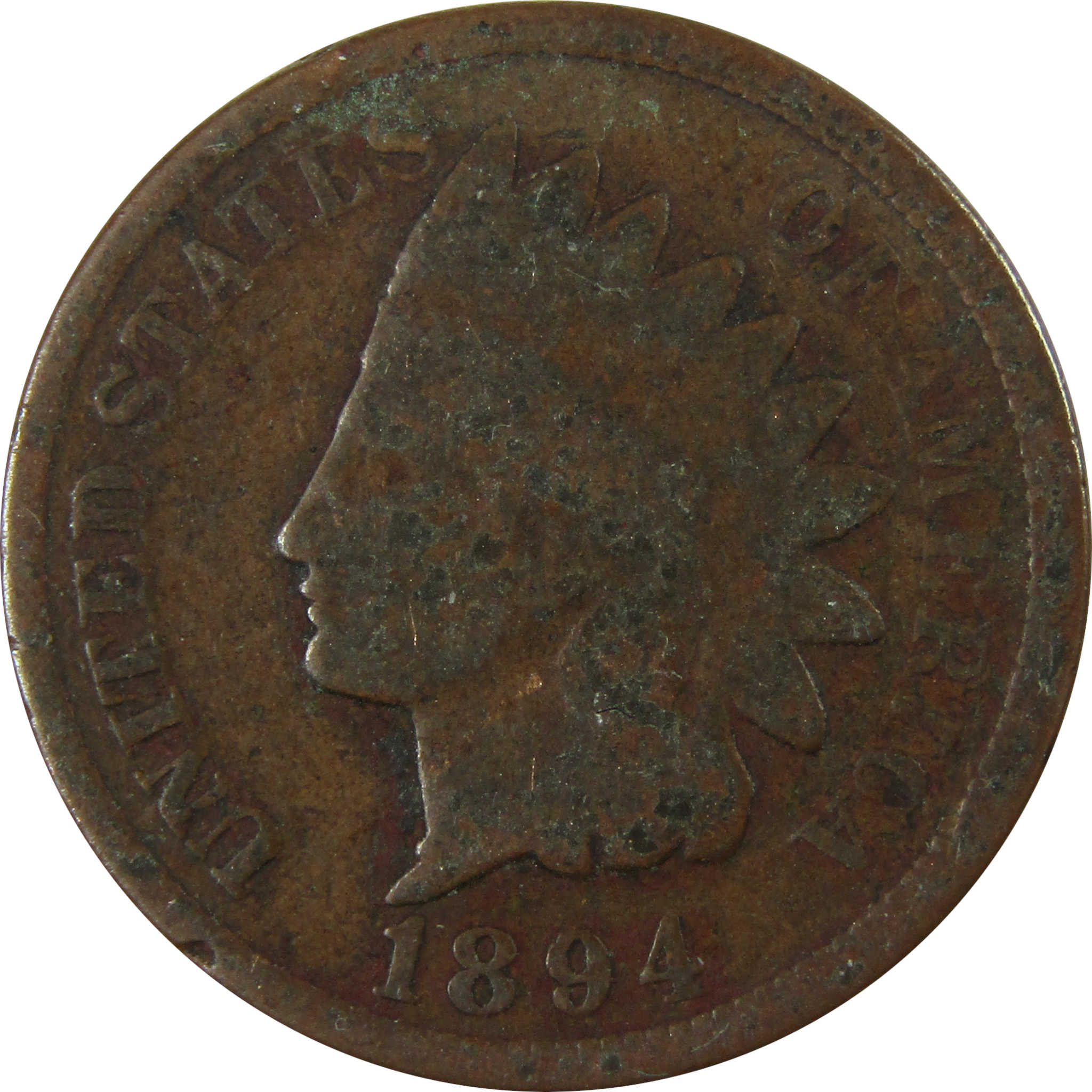 1894 Indian Head Cent G Good Details Penny 1c Coin SKU:I26541