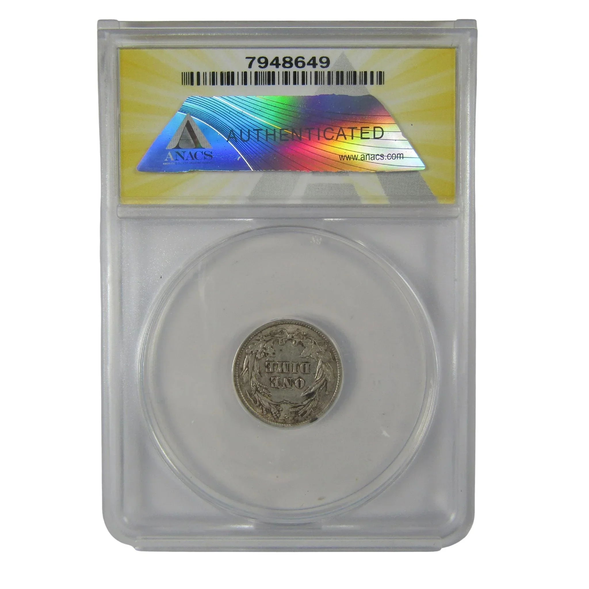 1912 Barber Dime AU 53 ANACS Silver 10c Coin SKU:I23026
