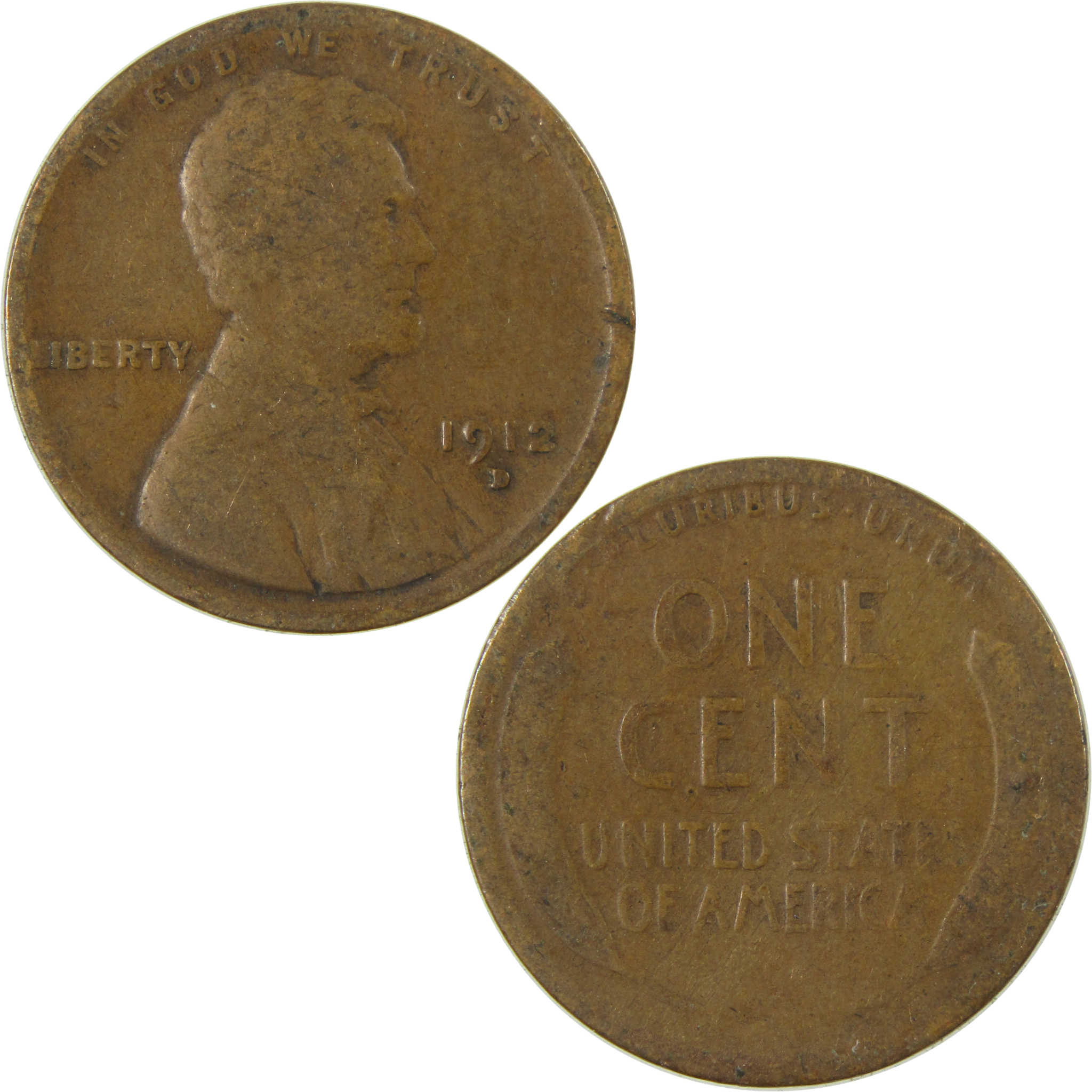 1912 D Lincoln Wheat Cent G Good Penny 1c Coin Collectible SKU:I27162