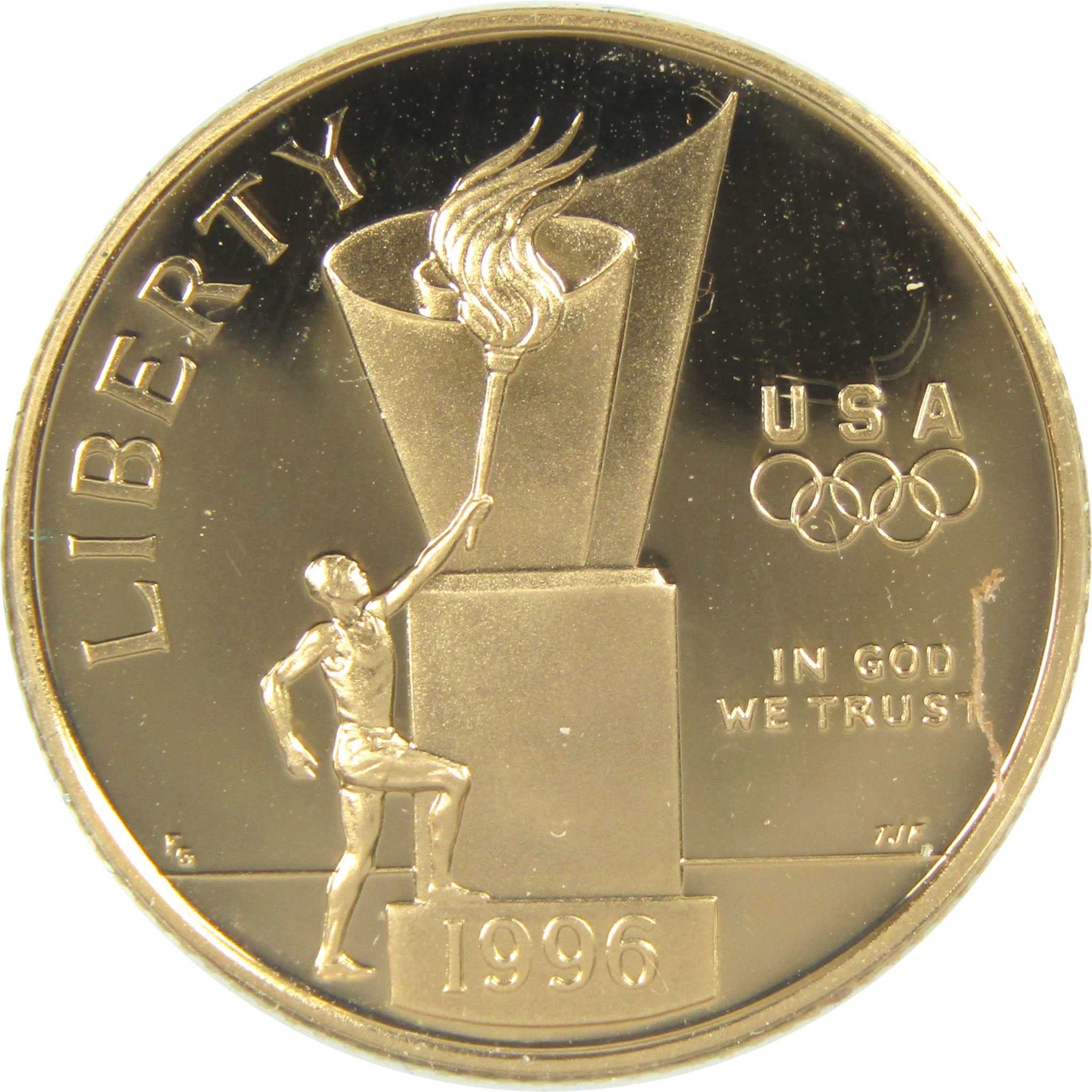 Atlanta Olympic Games Cauldron Commemorative 1996 W Proof Gold $5