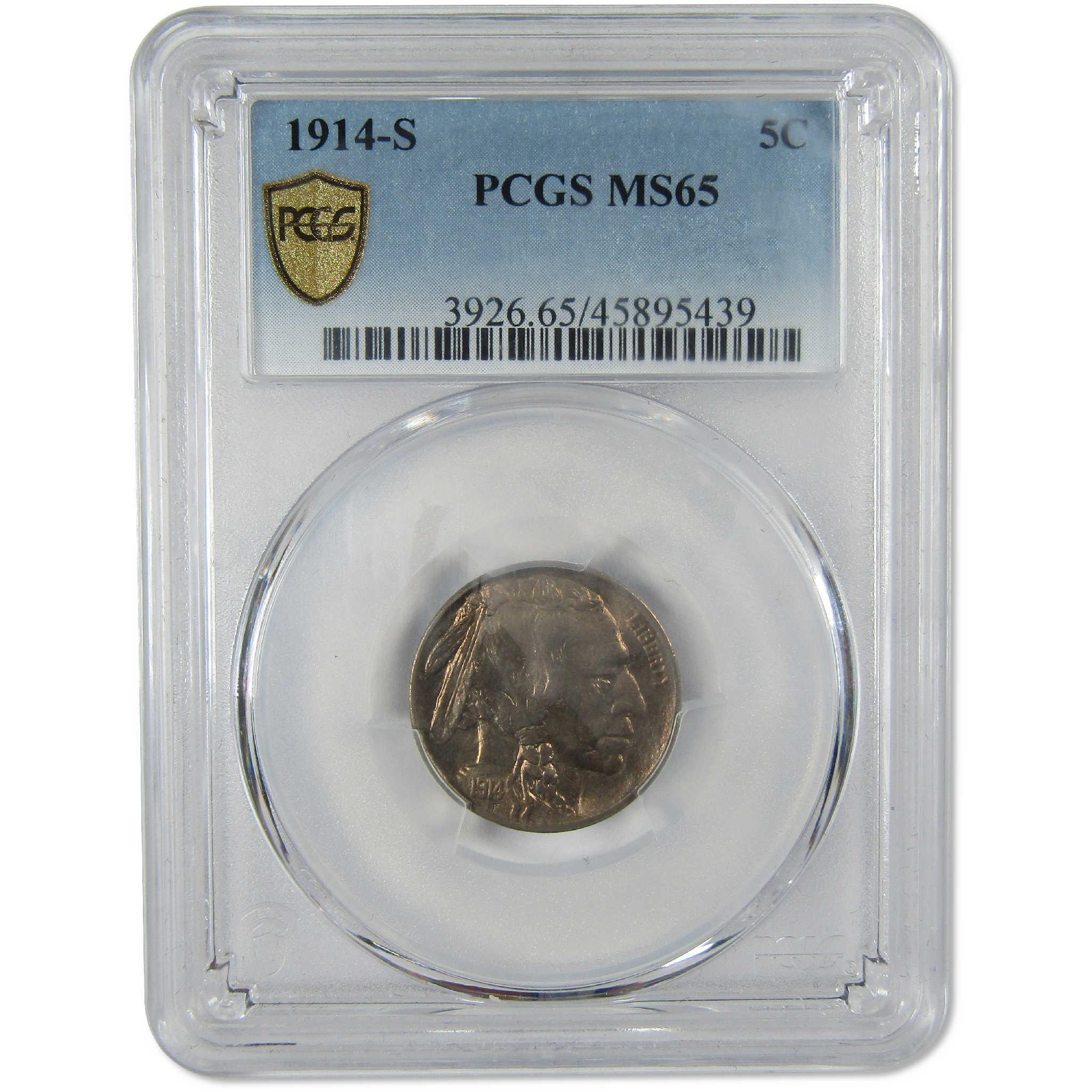 1914 S Indian Head Buffalo Nickel MS 65 PCGS Uncirculated 5c Coin
