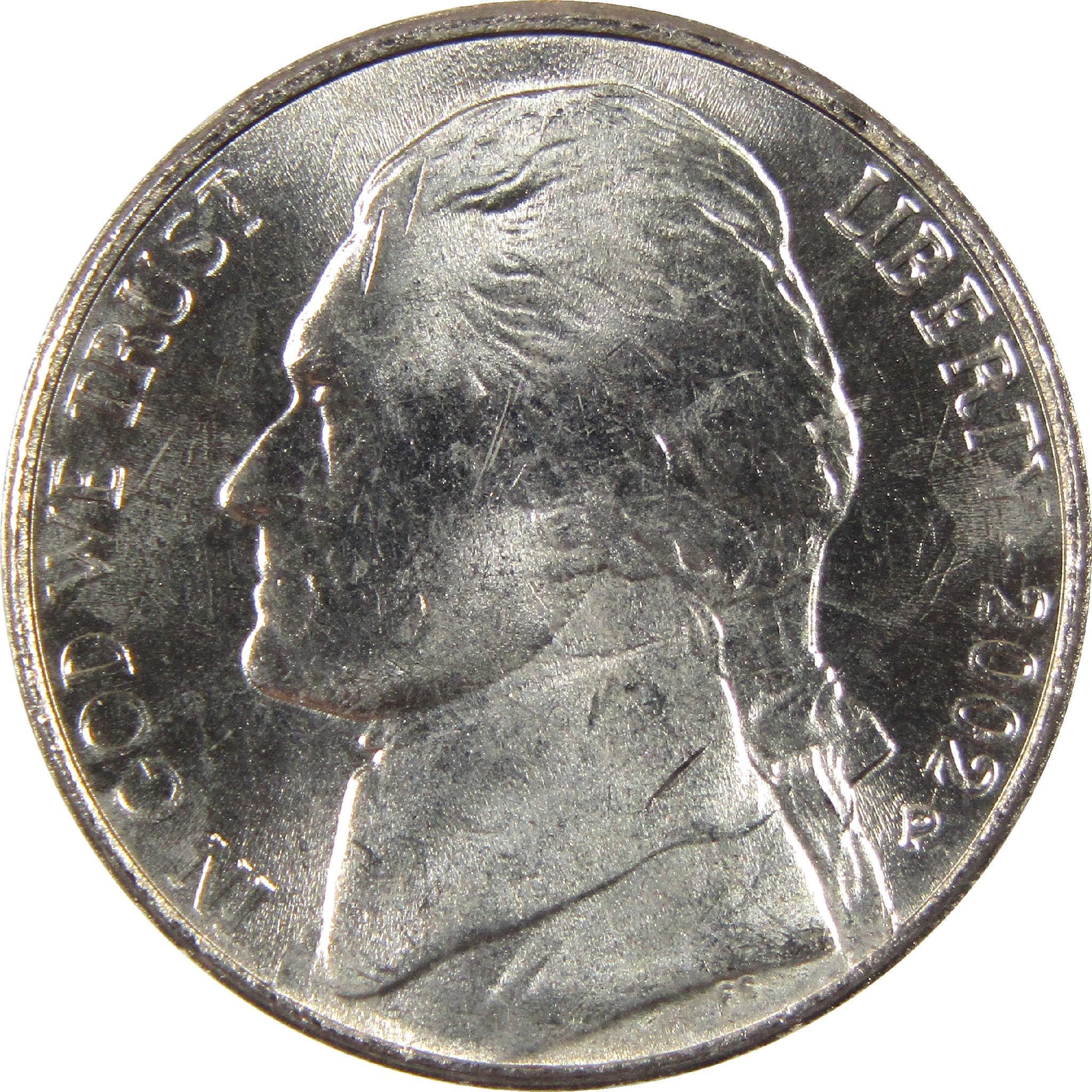 2002 P Jefferson Nickel Uncirculated 5c Coin