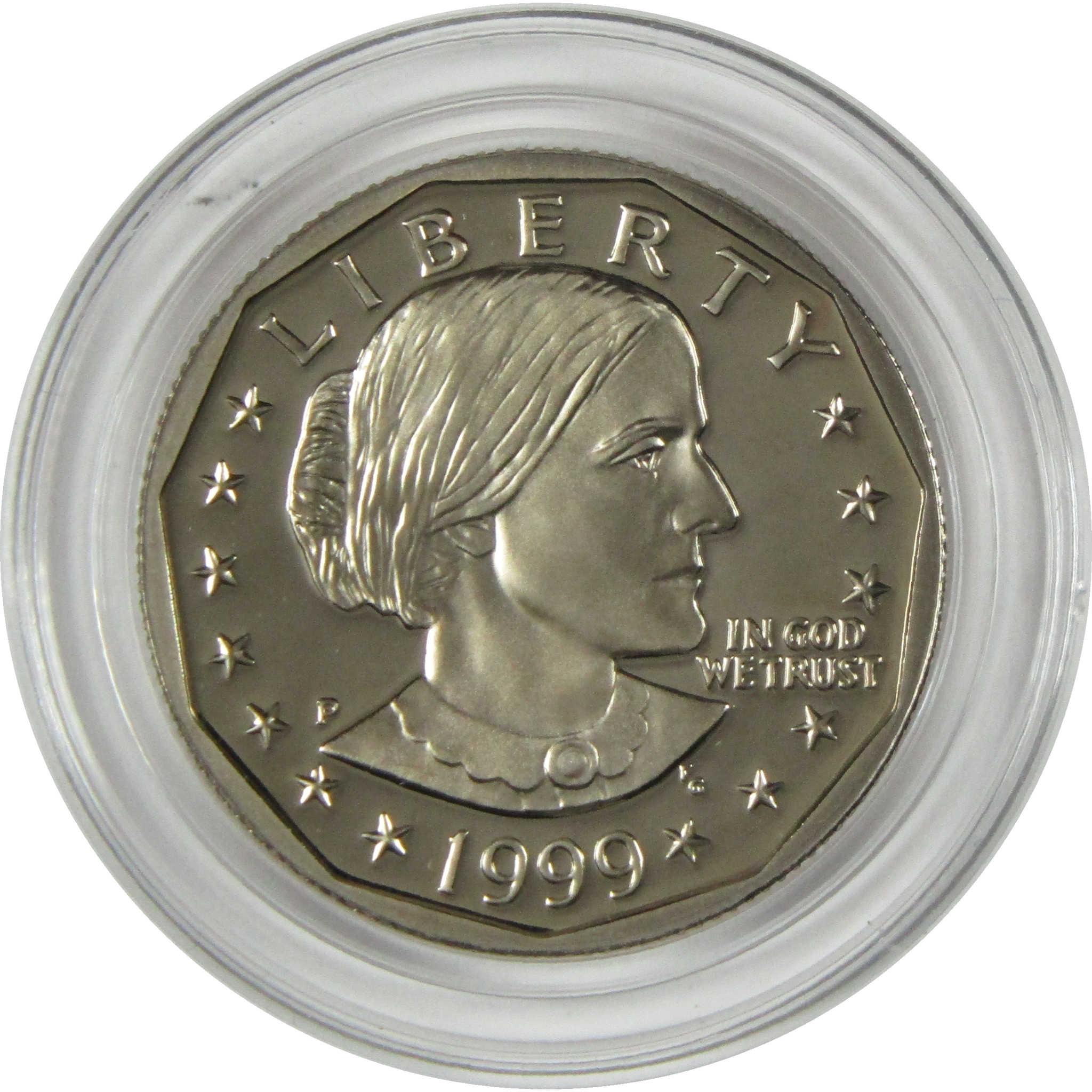 1999 P Susan B Anthony Clad Dollar SBA Proof $1 Coin Collectible