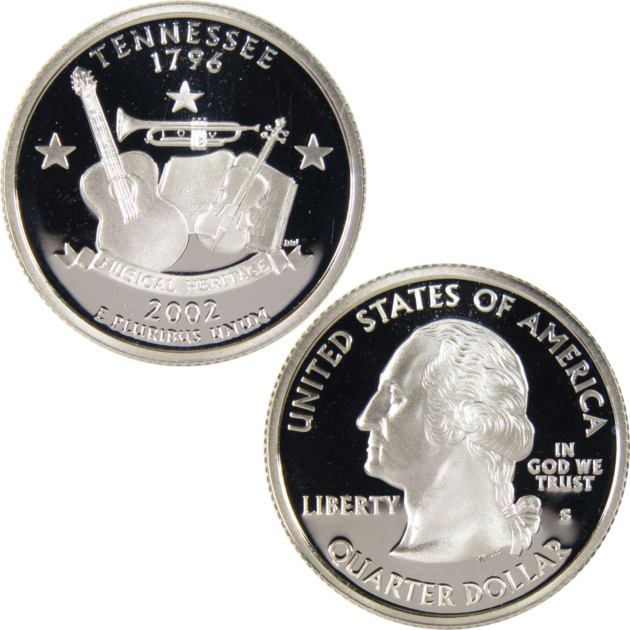2002 S Tennessee State Quarter Silver Proof 25c Coin