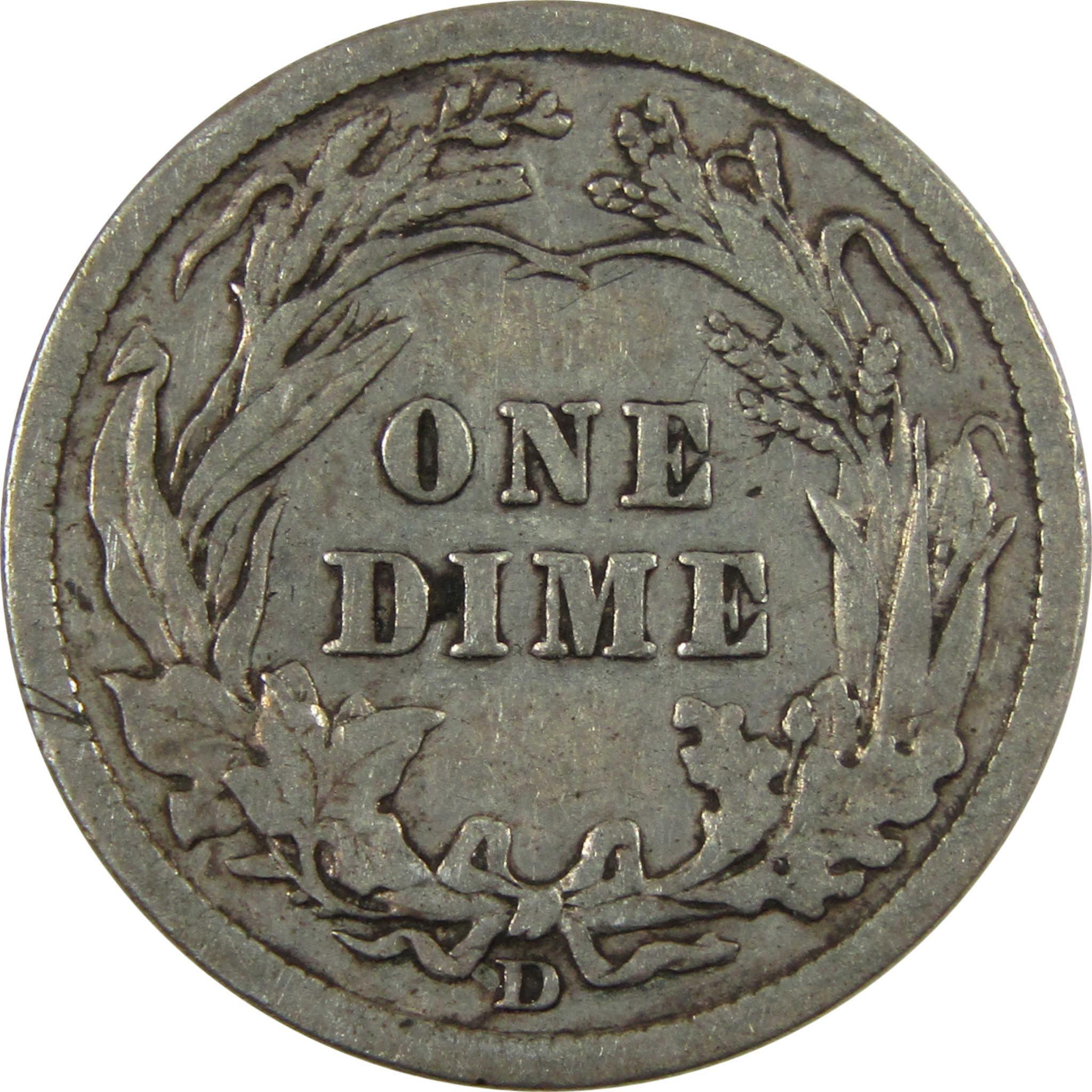 1911 D Barber Silver Dime VF Very Fine 10c Coin Collectible SKU:CP1335