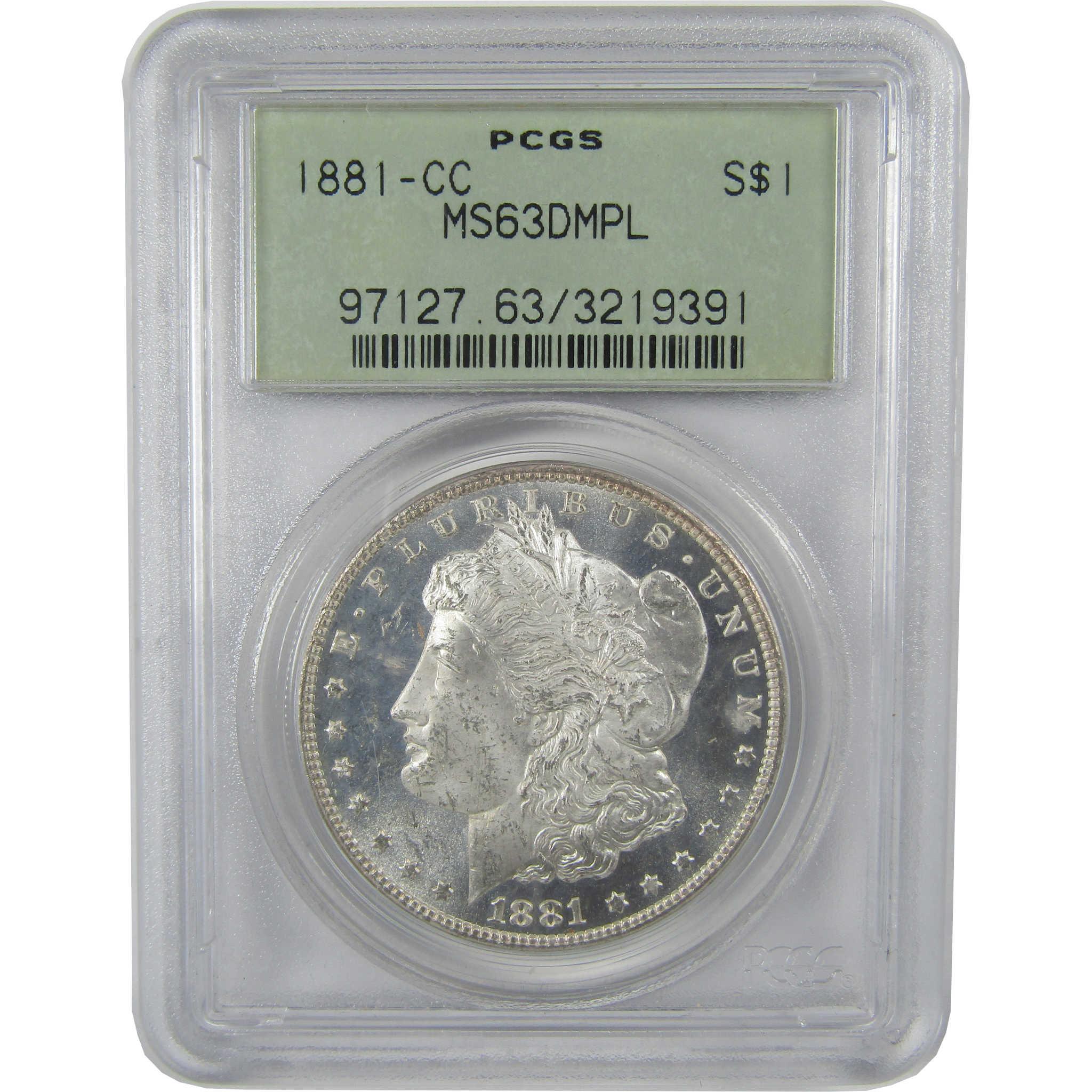 1881 CC Morgan Silver Dollar MS 63 DMPL PCGS Proof-Like $1 Coin - Morgan coin - Morgan silver dollar - Morgan silver dollar for sale - Profile Coins & Collectibles
