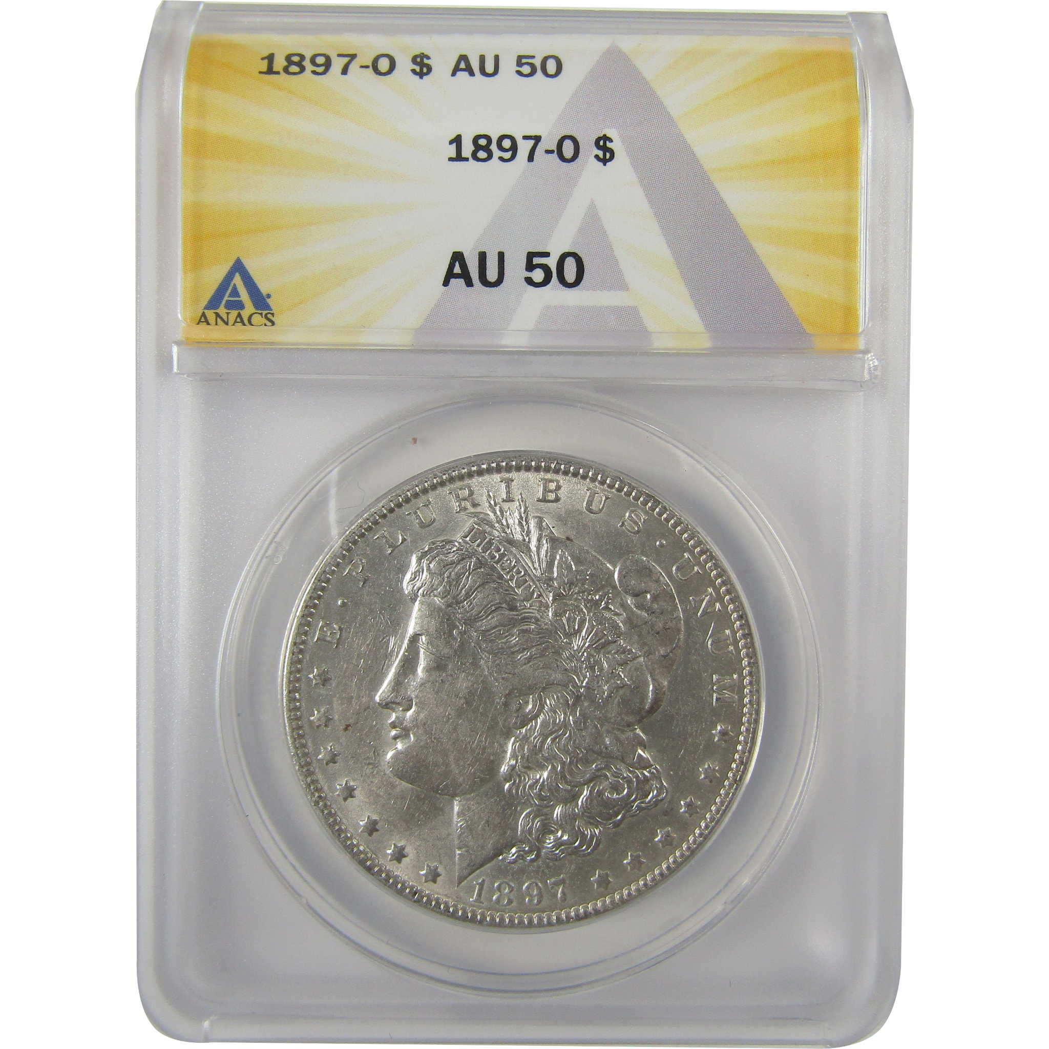 1897 O Morgan Dollar AU 50 ANACS Silver $1 Coin SKU:I19262 - Morgan coin - Morgan silver dollar - Morgan silver dollar for sale - Profile Coins & Collectibles