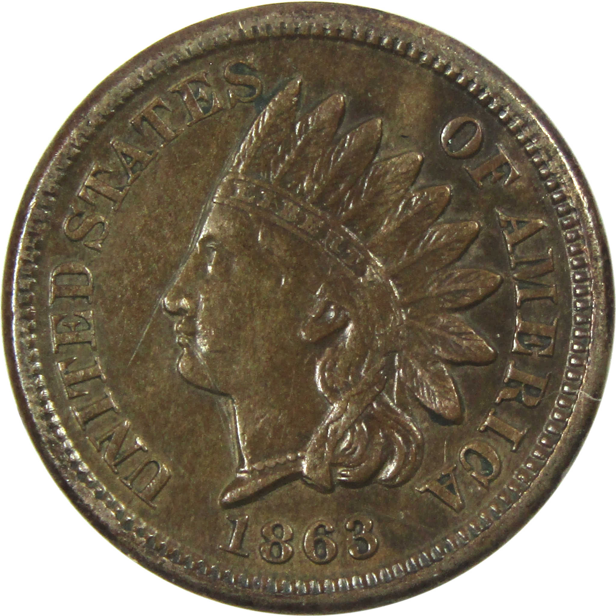 1863 Indian Head Cent XF EF Extremely Fine Copper-Nickel SKU:I13979