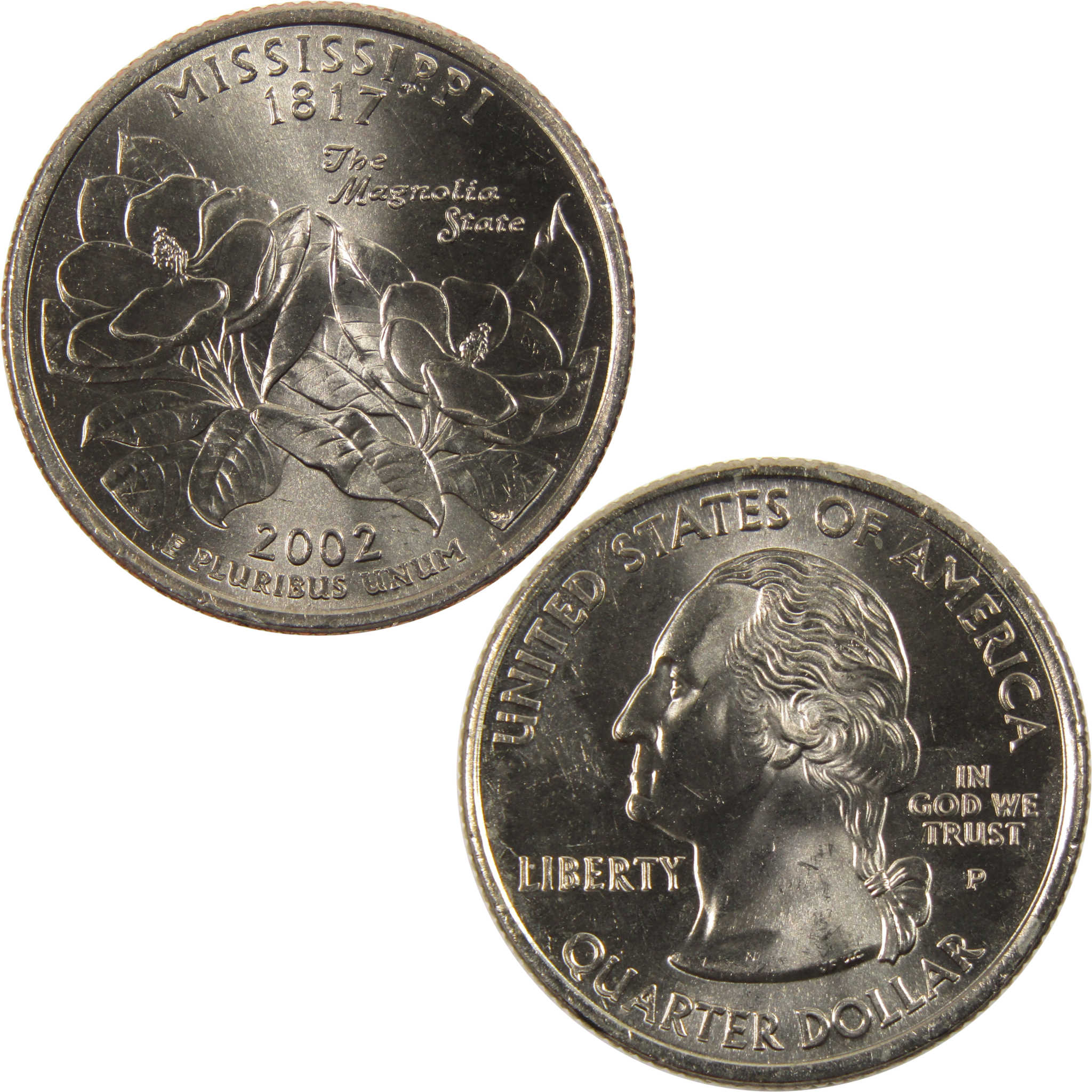 2002 P Mississippi State Quarter BU Uncirculated Clad 25c Coin