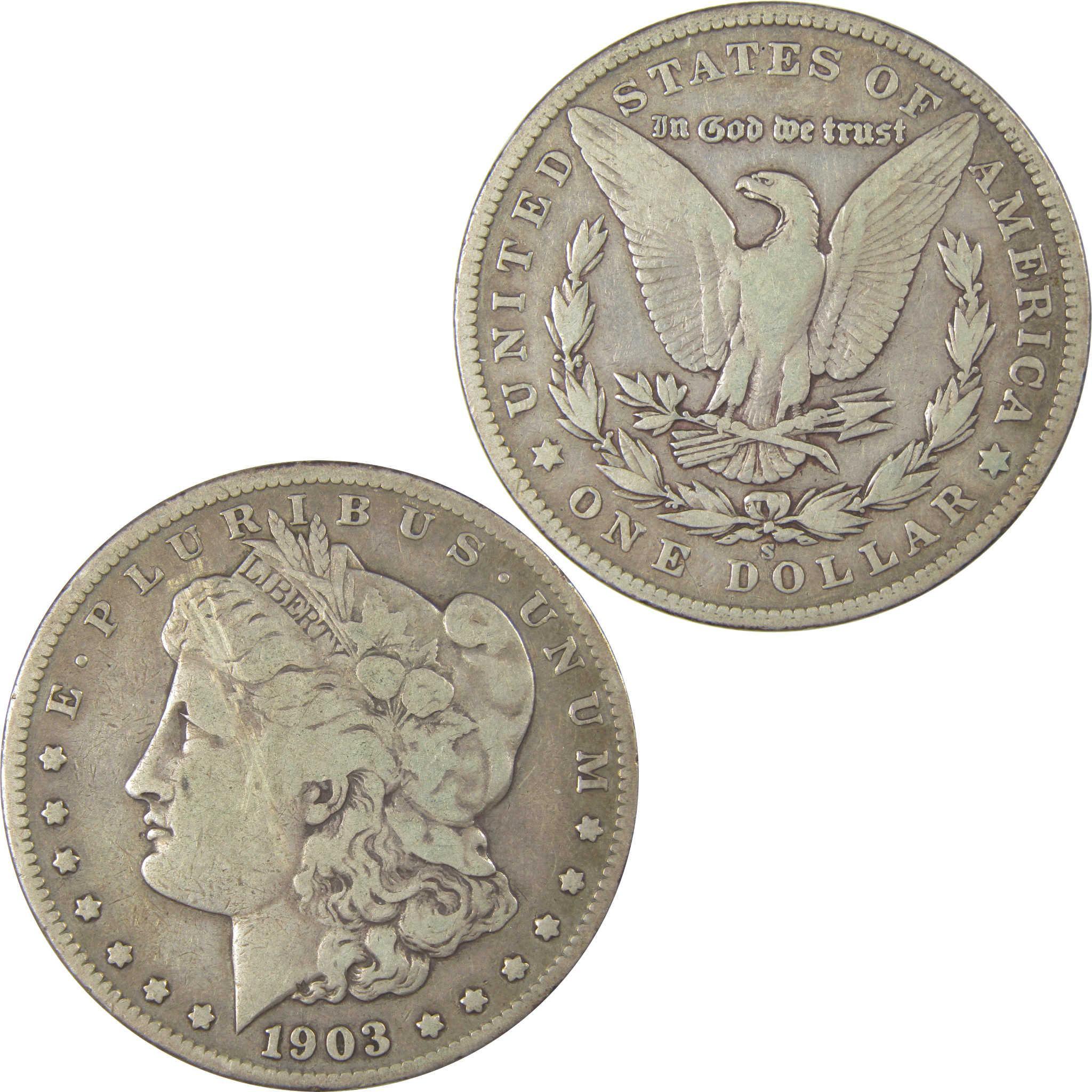 1903 S Morgan Silver Dollar F Fine $1 Coin Collectible SKU:I24212 - Morgan coin - Morgan silver dollar - Morgan silver dollar for sale - Profile Coins & Collectibles