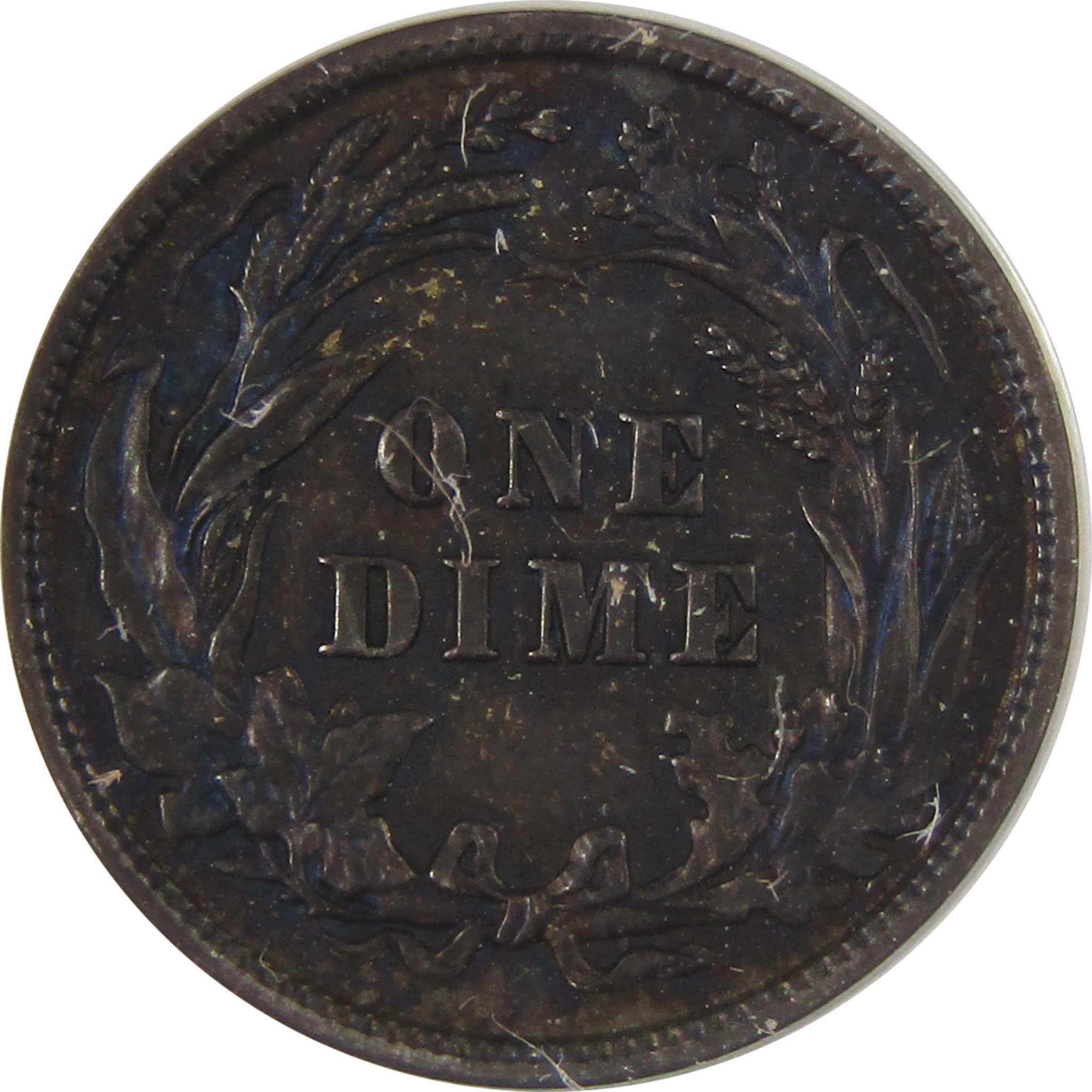 1911 Barber Dime AU 58 Details ANACS Silver 10c Coin SKU:I20154