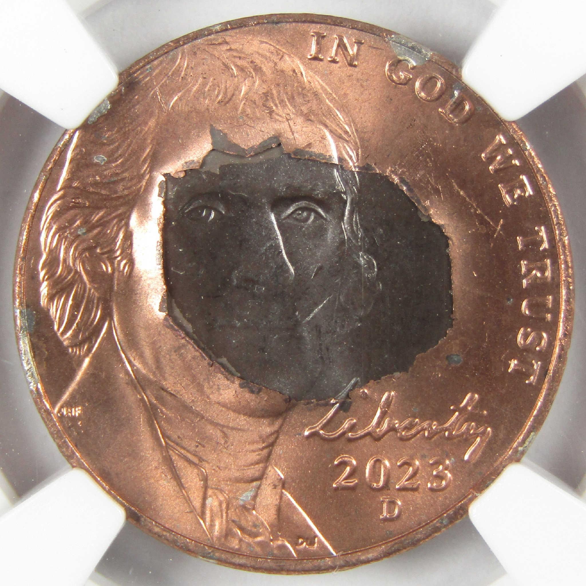 2023 D Jefferson Nickel MS 66 6FS NGC Sintered Planchet Mint Error