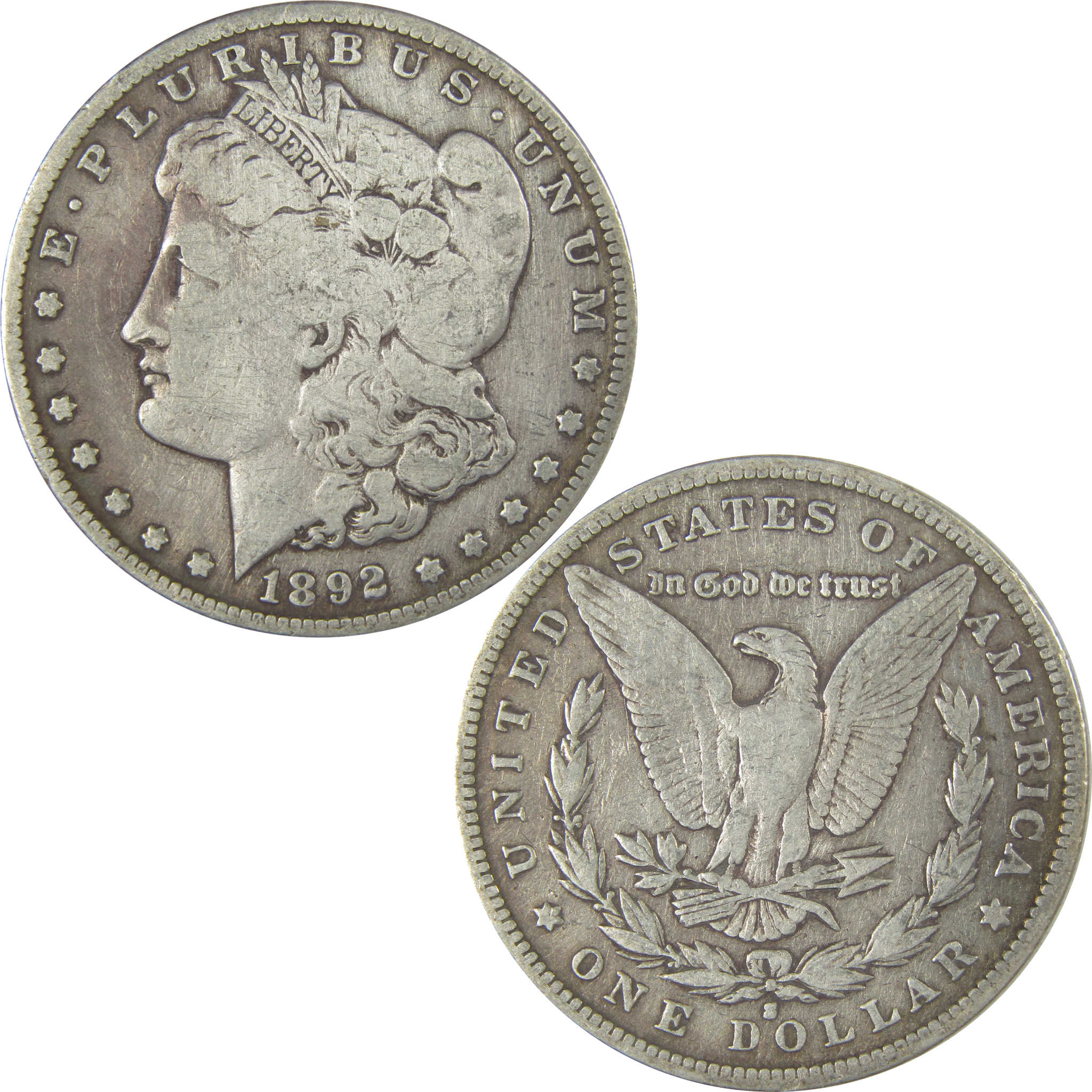 1892 S Morgan Dollar VG Very Good Details Silver $1 Coin SKU:CPC0981 - Morgan coin - Morgan silver dollar - Morgan silver dollar for sale - Profile Coins & Collectibles