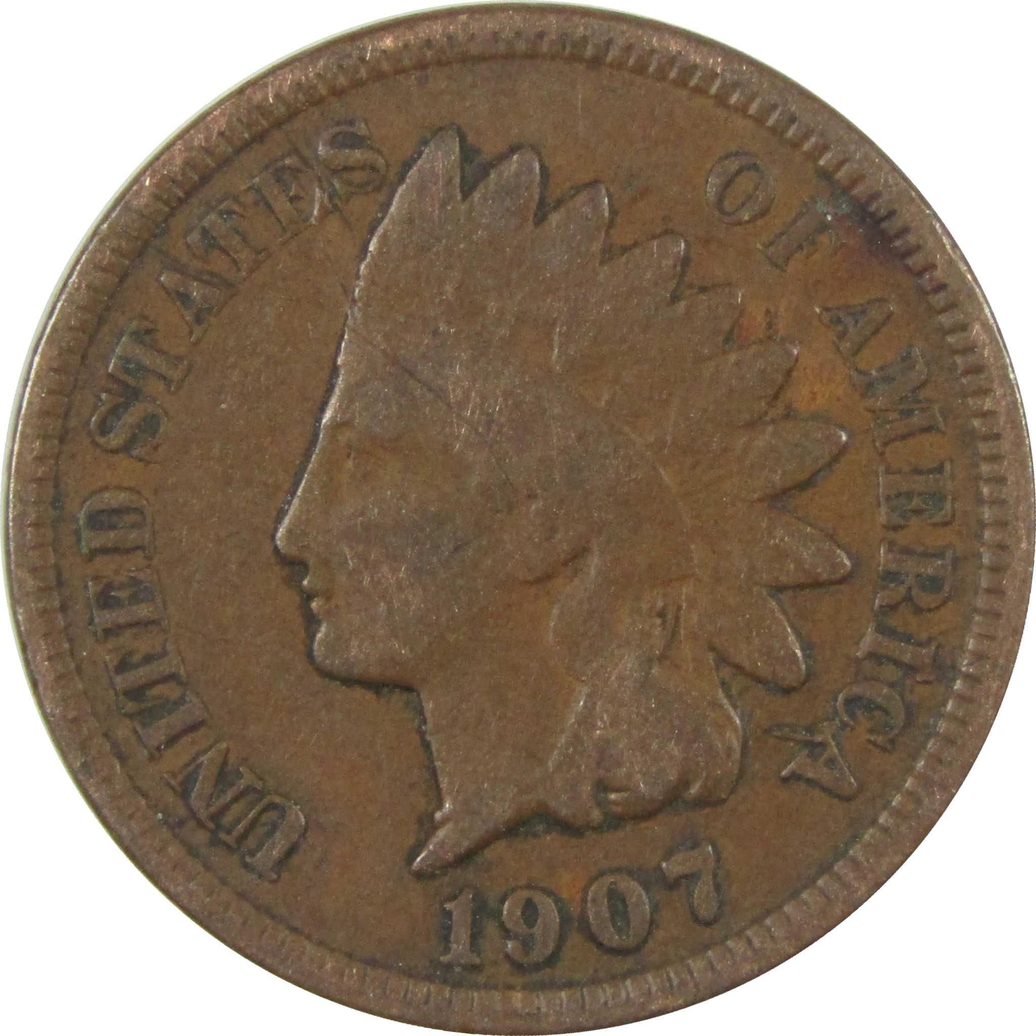 1907 Indian Head Cent G Good Penny 1c Coin SKU:I27047