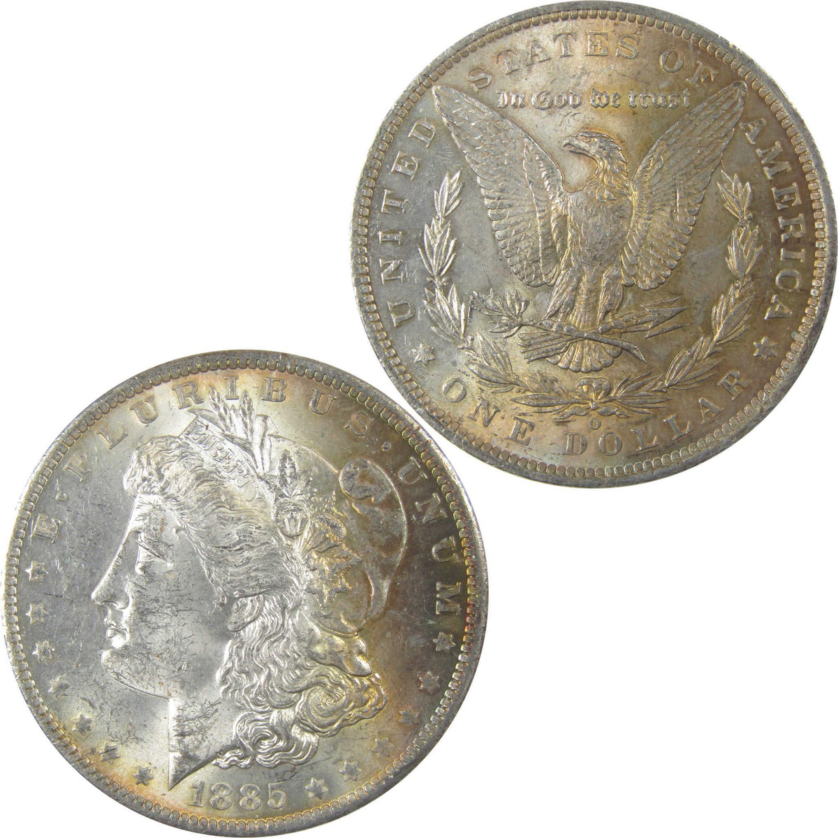 1885 O Morgan Silver Dollar Uncirculated Mint State Toned SKU:I24725