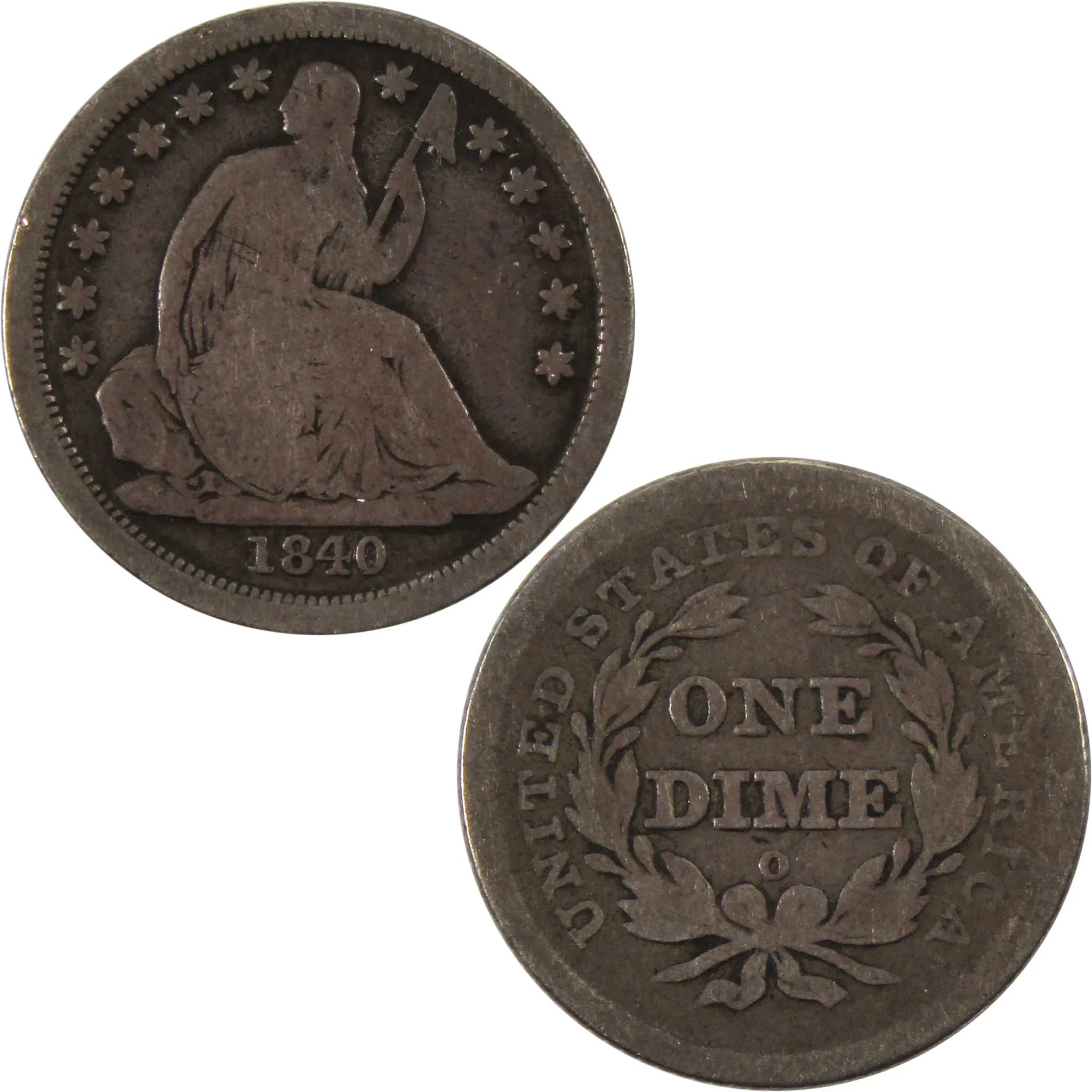 1840 O Seated Liberty Dime VG Very Good 90% Silver 10c Coin SKU:I10042