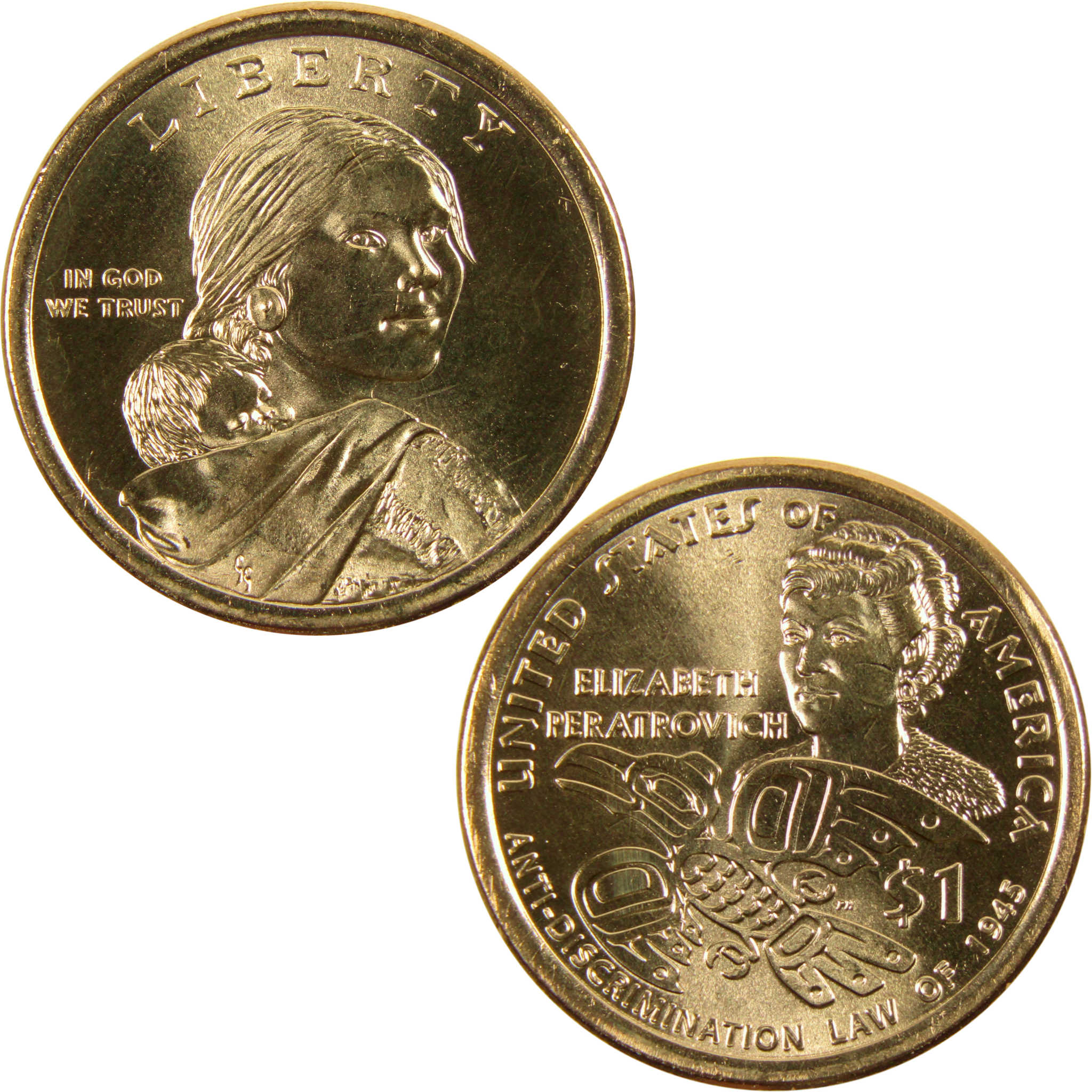 2020 D Elizabeth Peratrovich Native American Dollar BU Uncirculated $1