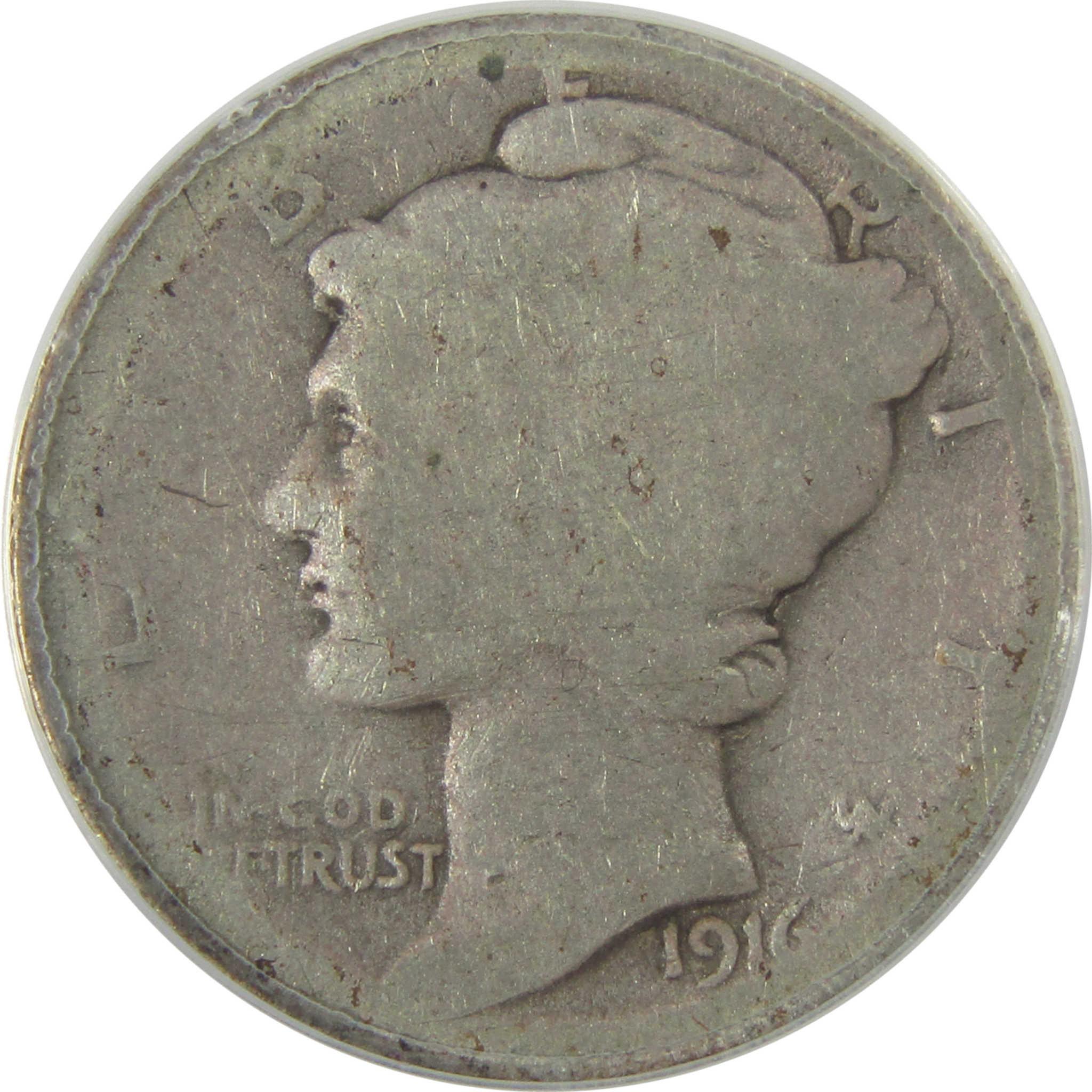 1916 D Mercury Dime FR 2 Details ANACS Silver 10c Coin SKU:I20007