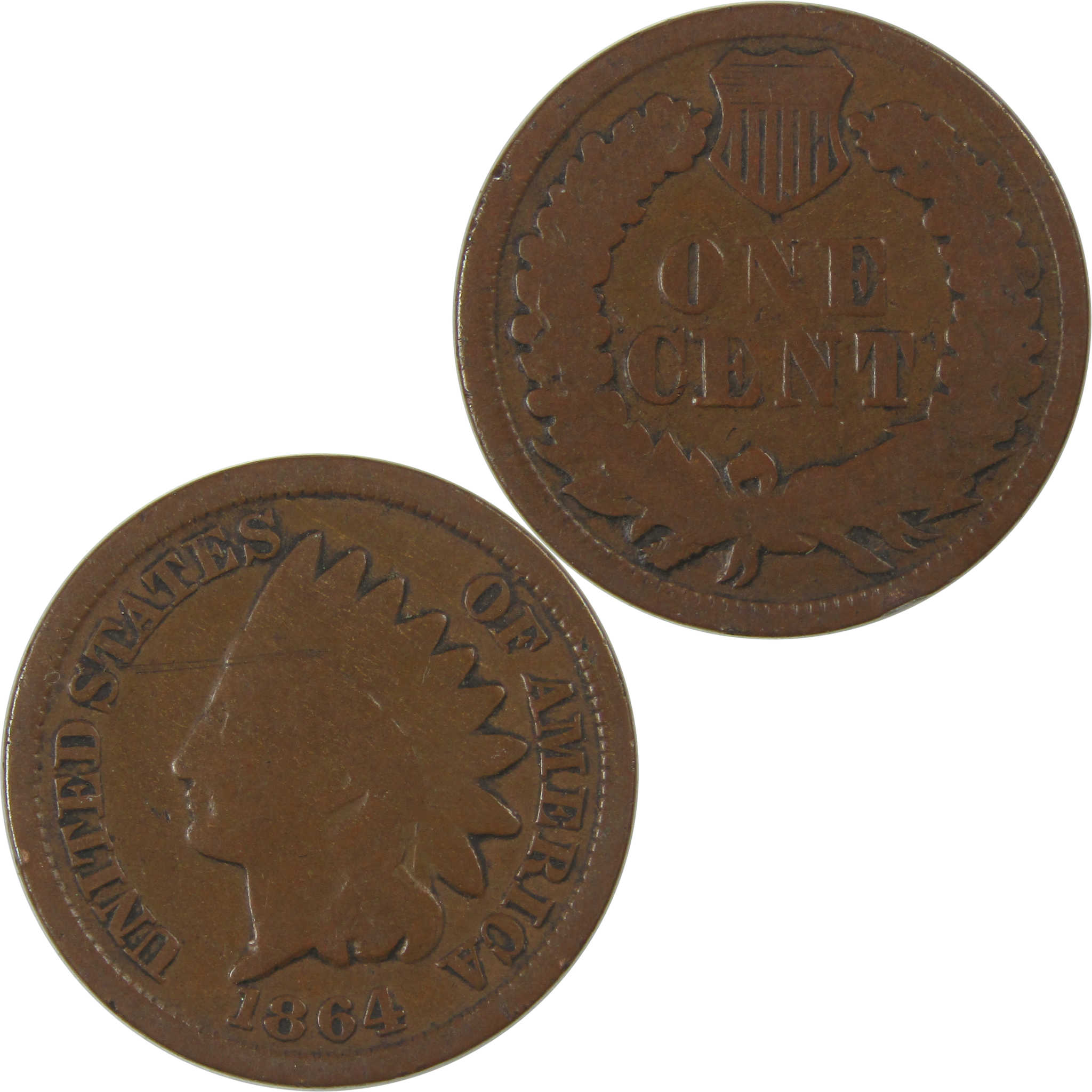 1864 Indian Head Cent G Good Bronze Penny 1c Coin SKU:I23257