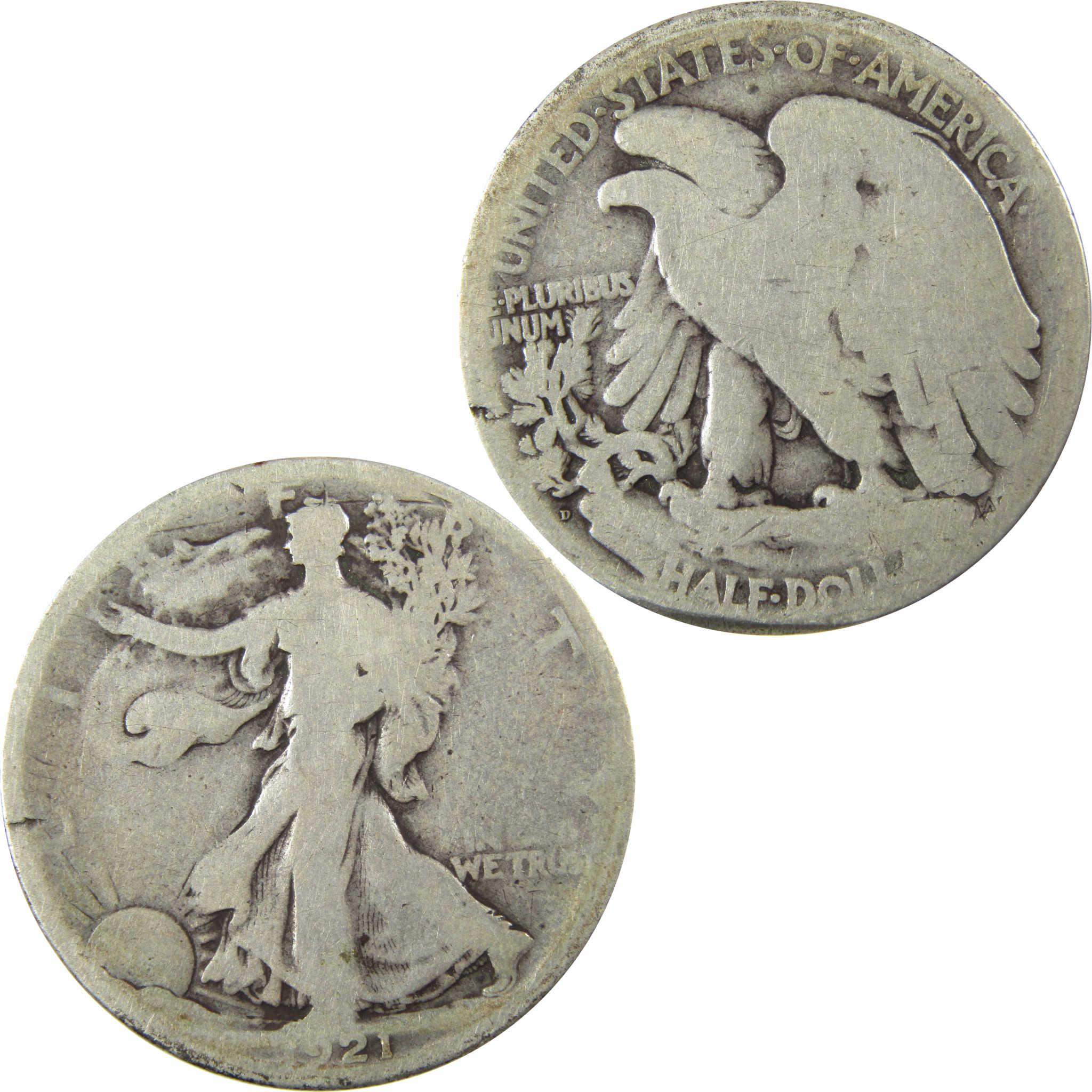 1921 D Liberty Walking Silver Half Dollar G Good Details SKU:CP1451