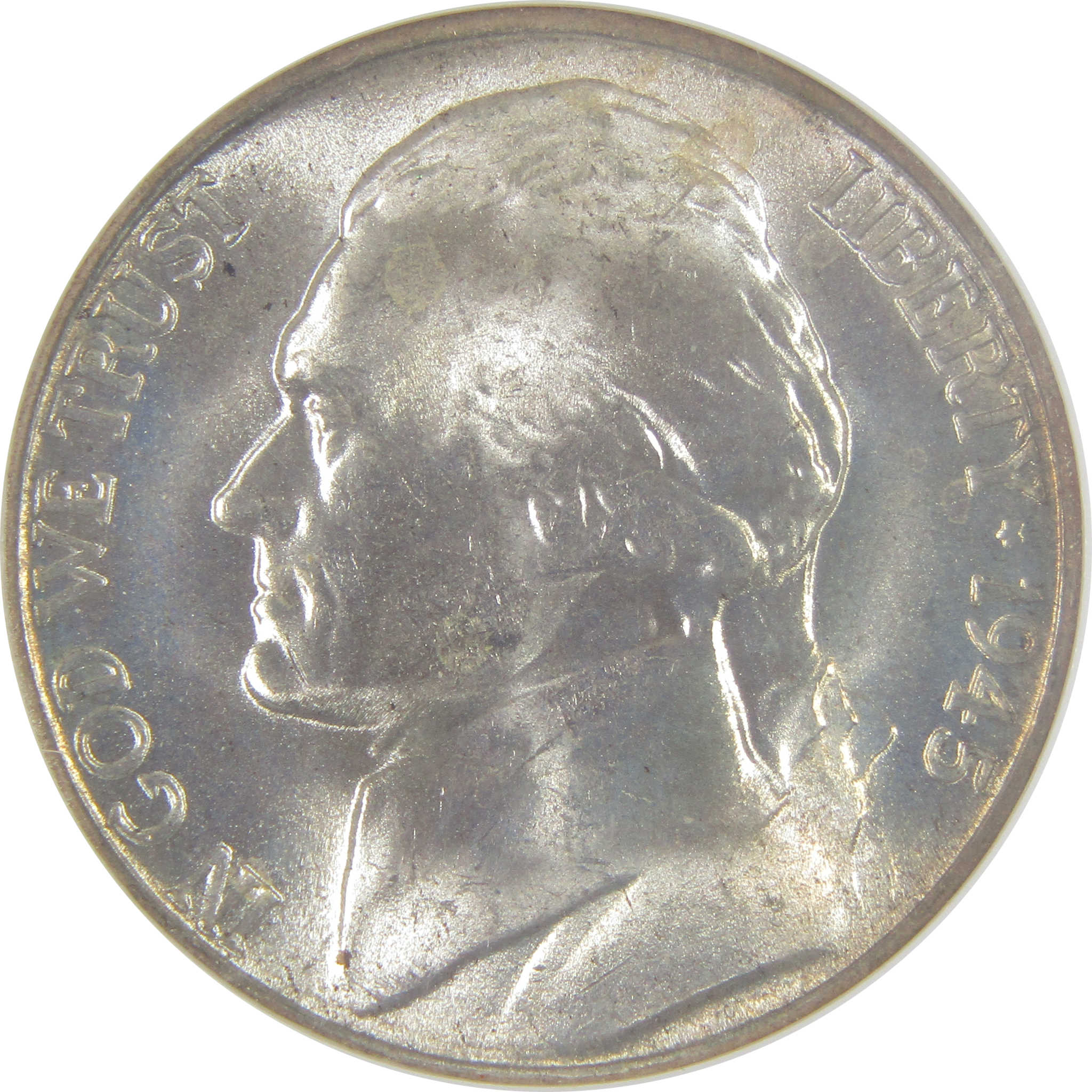 1945 S Jefferson Nickel MS 67 NGC Wartime Silver 5c Coin SKU:CPC9929