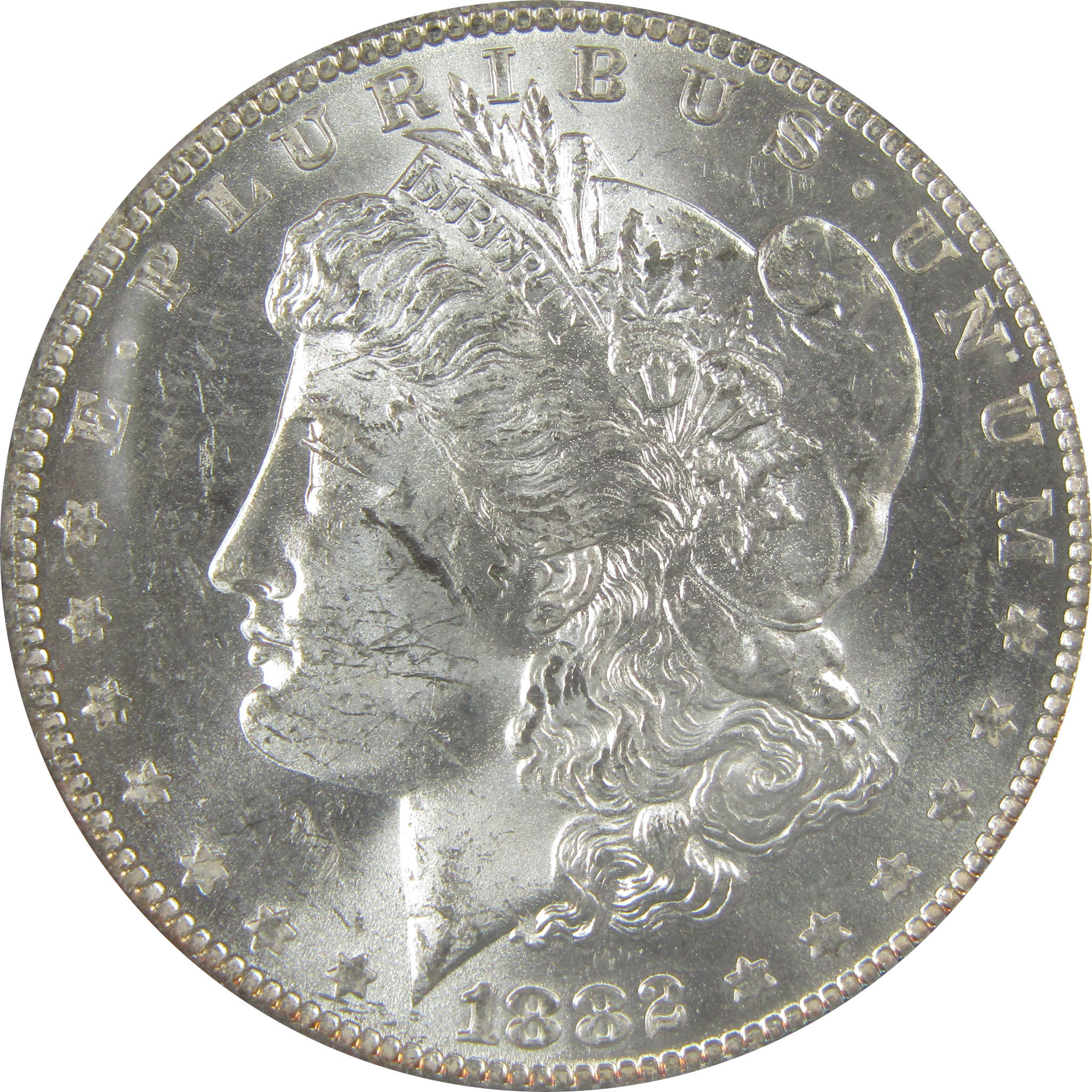 1882 O/S VAM-4 Recessed Top 100 Morgan Dollar MS 62 ANACS SKU:I21960 - Morgan coin - Morgan silver dollar - Morgan silver dollar for sale - Profile Coins & Collectibles